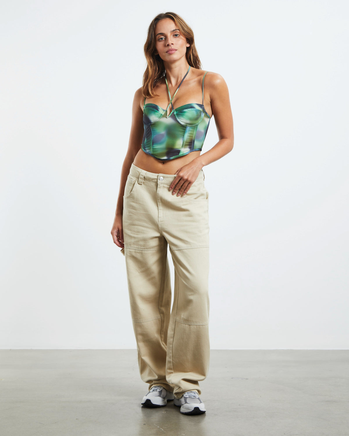 Ash Panelled Carpenter Pants Beige BEIGE