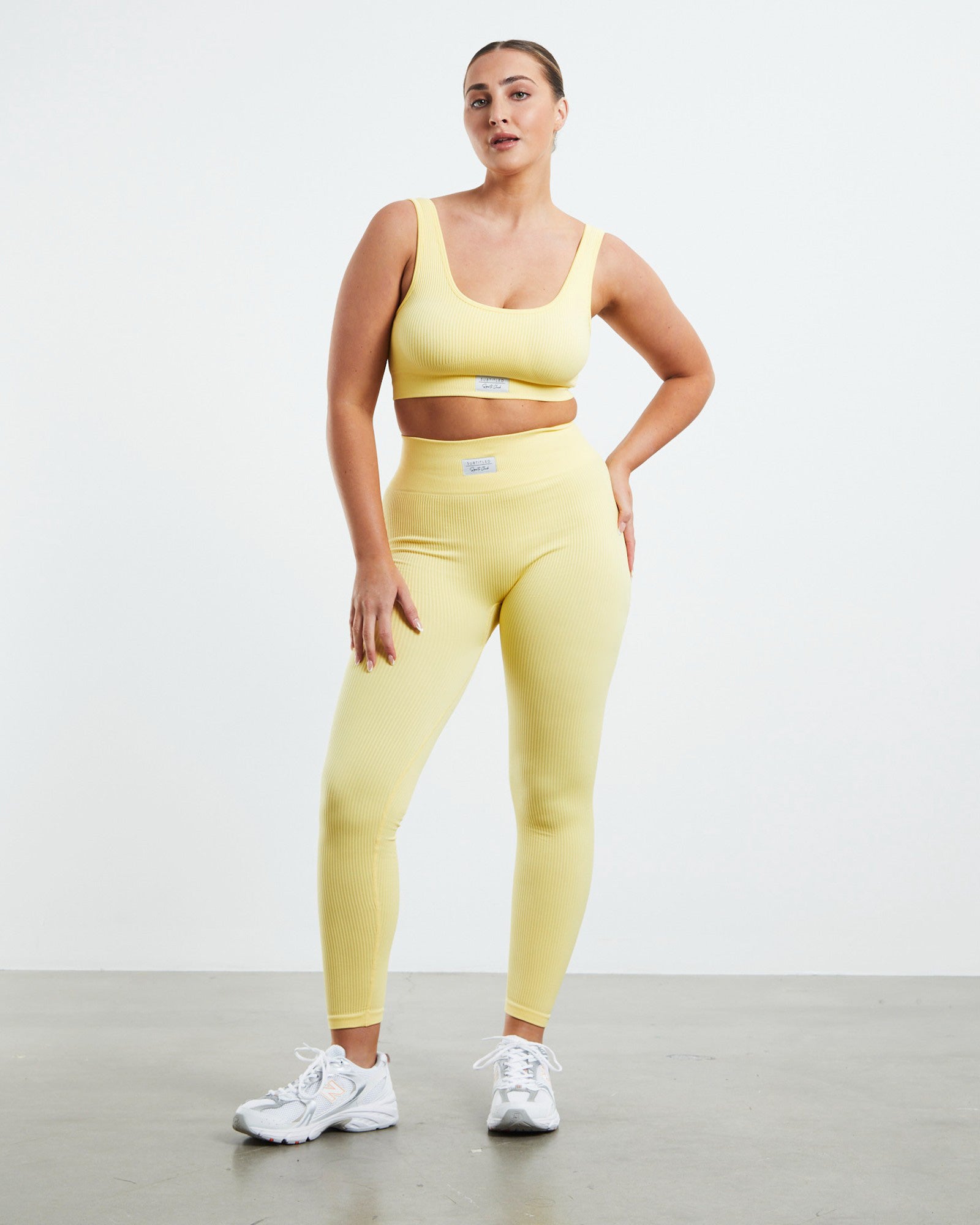 Scoop Neck Sports Crop Lemon Yellow LEMON