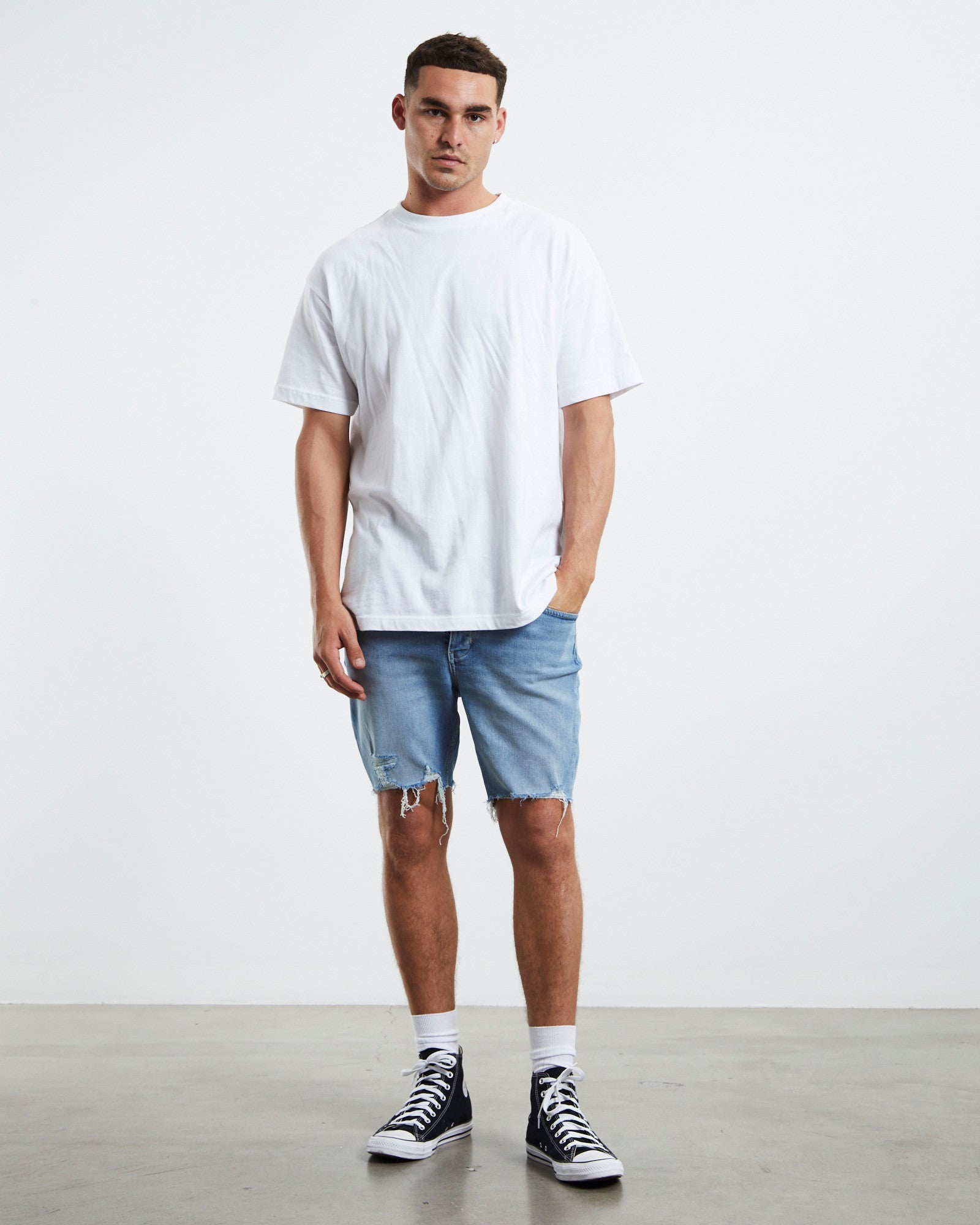 Ray Denim Shorts Shuttle Blue