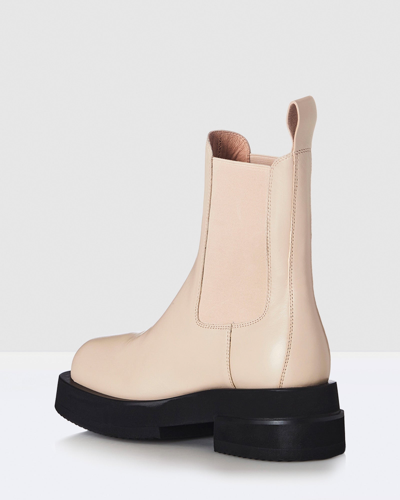 Sean Leather Boots Cream BEIGE