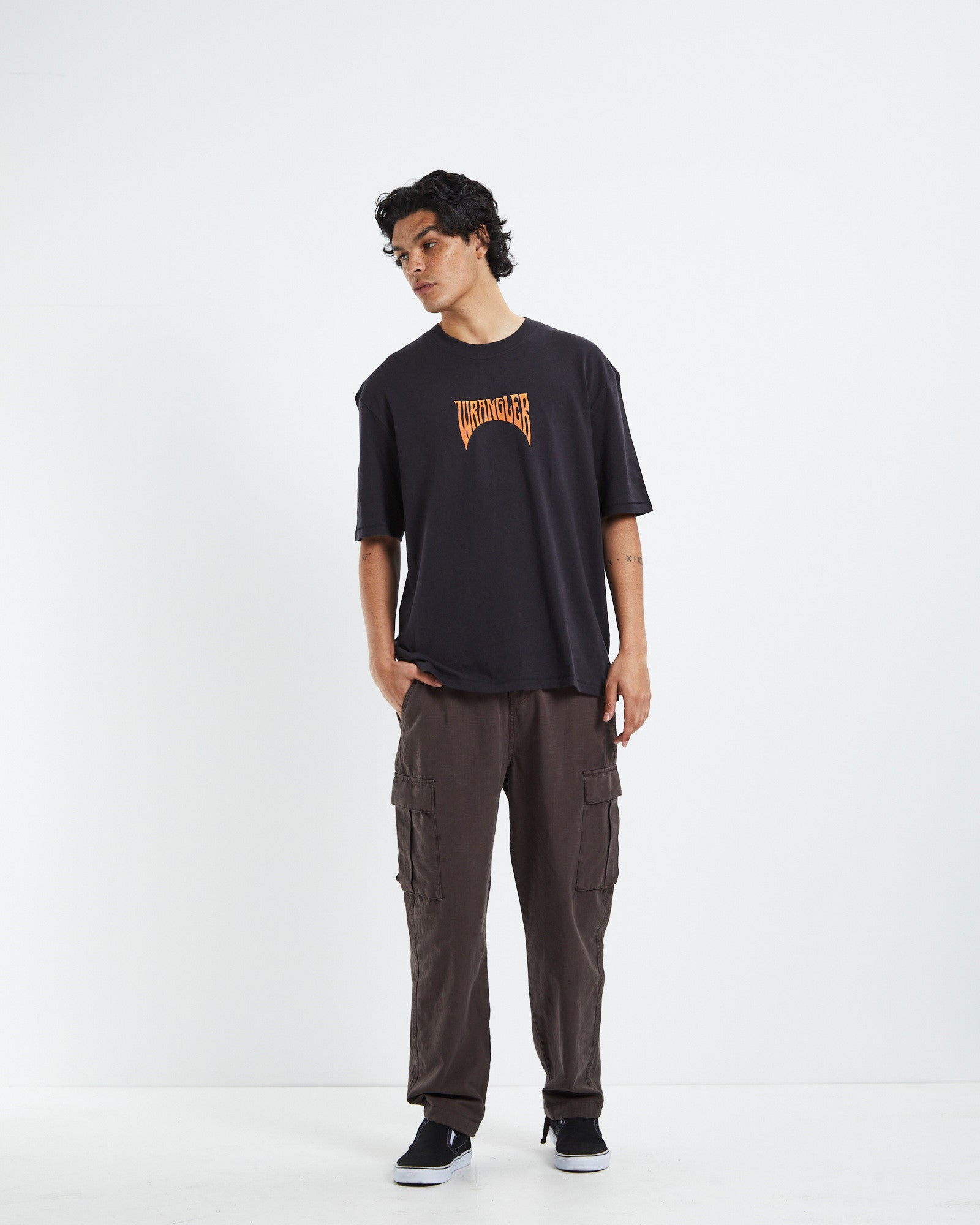 Ying Yang T-Shirt Worn Black BLACK