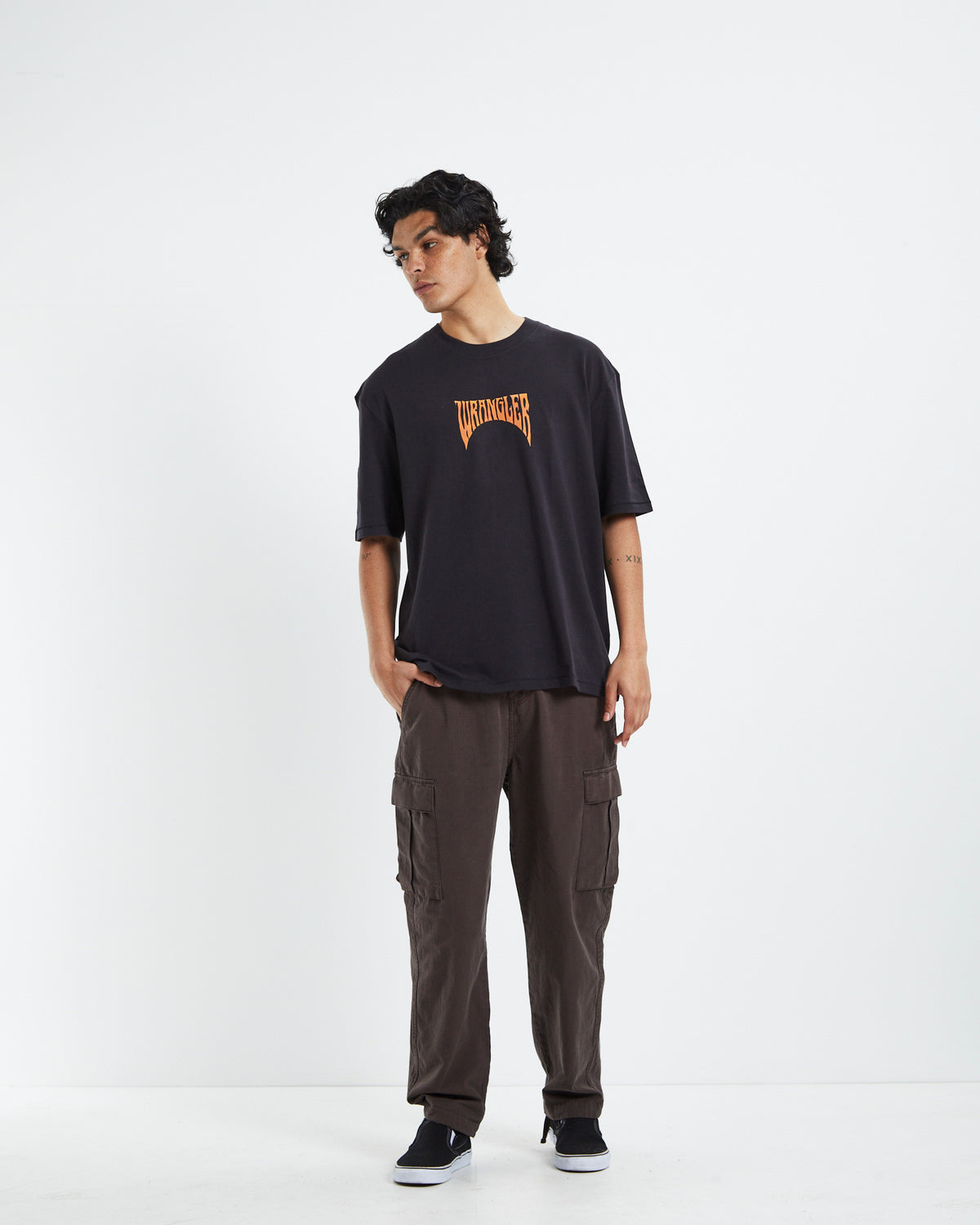 Ying Yang T-Shirt Worn Black BLACK