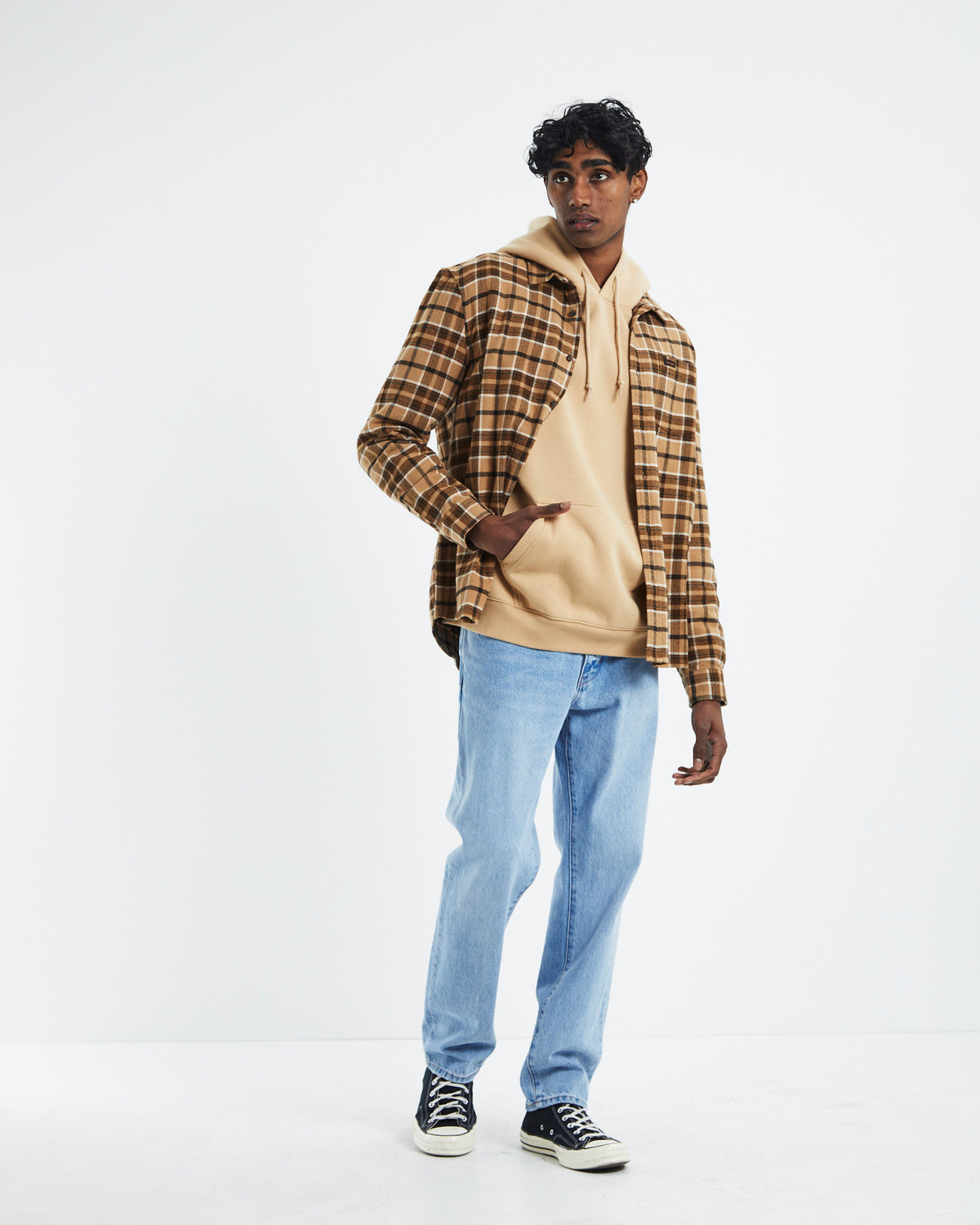 Flanny Check Shirt Tan Check TAN