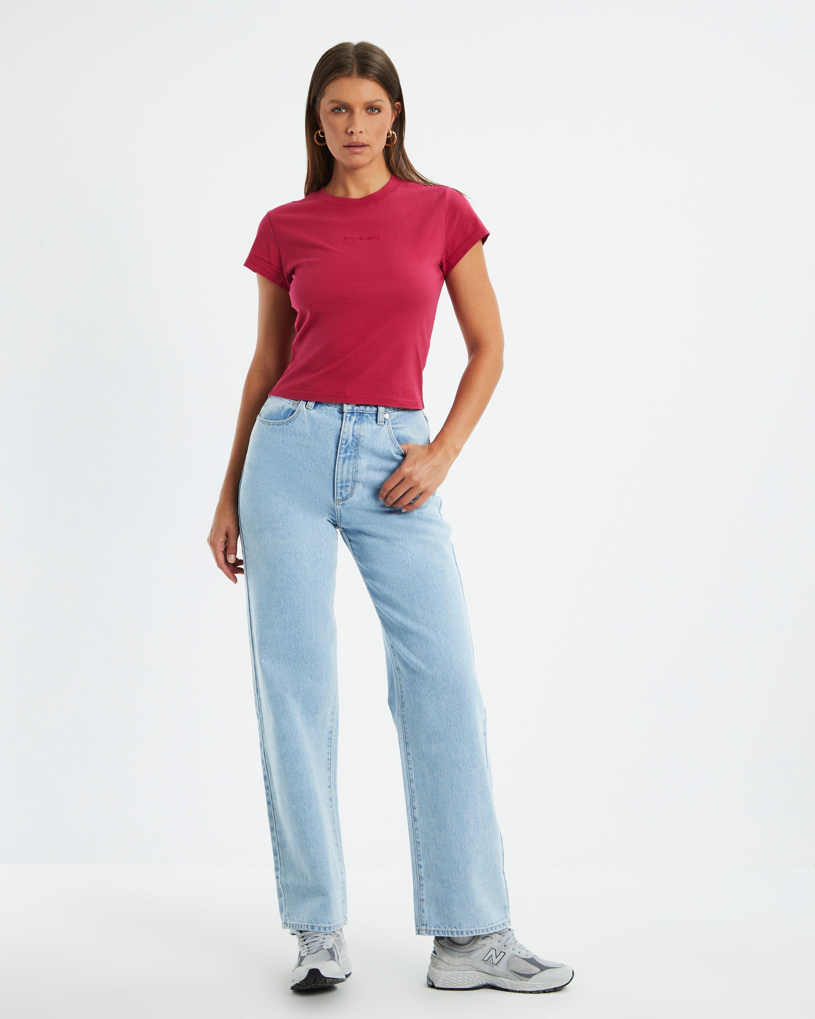 A Baby Tee Magenta Red HOT PINK