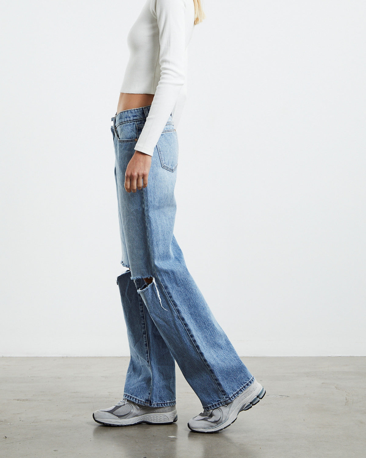 A 99 Low & Wide Jeans Susanna Rip Blue LIGHT BLUE
