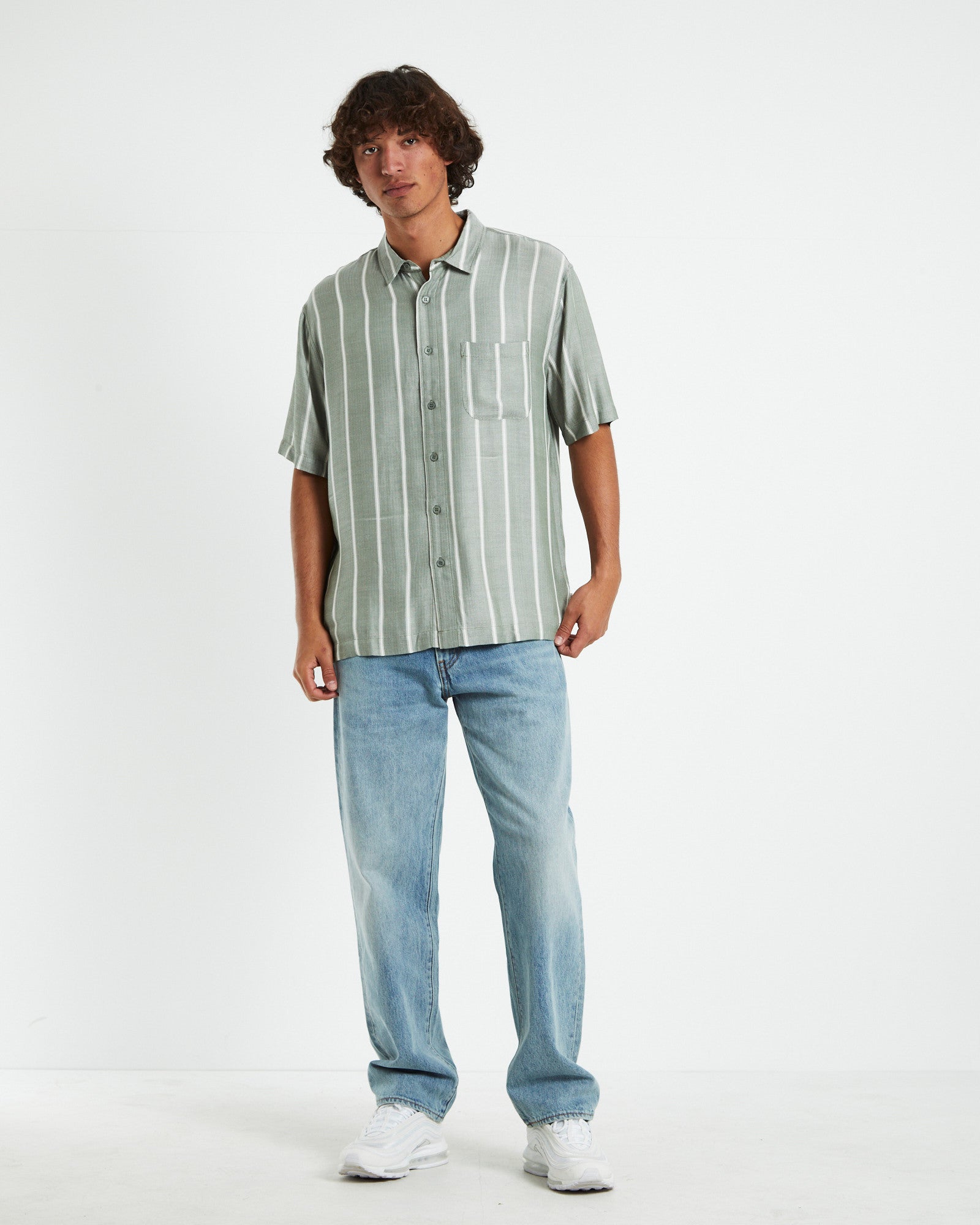Society Short Sleeve Resort Shirt Forest Green GREEN