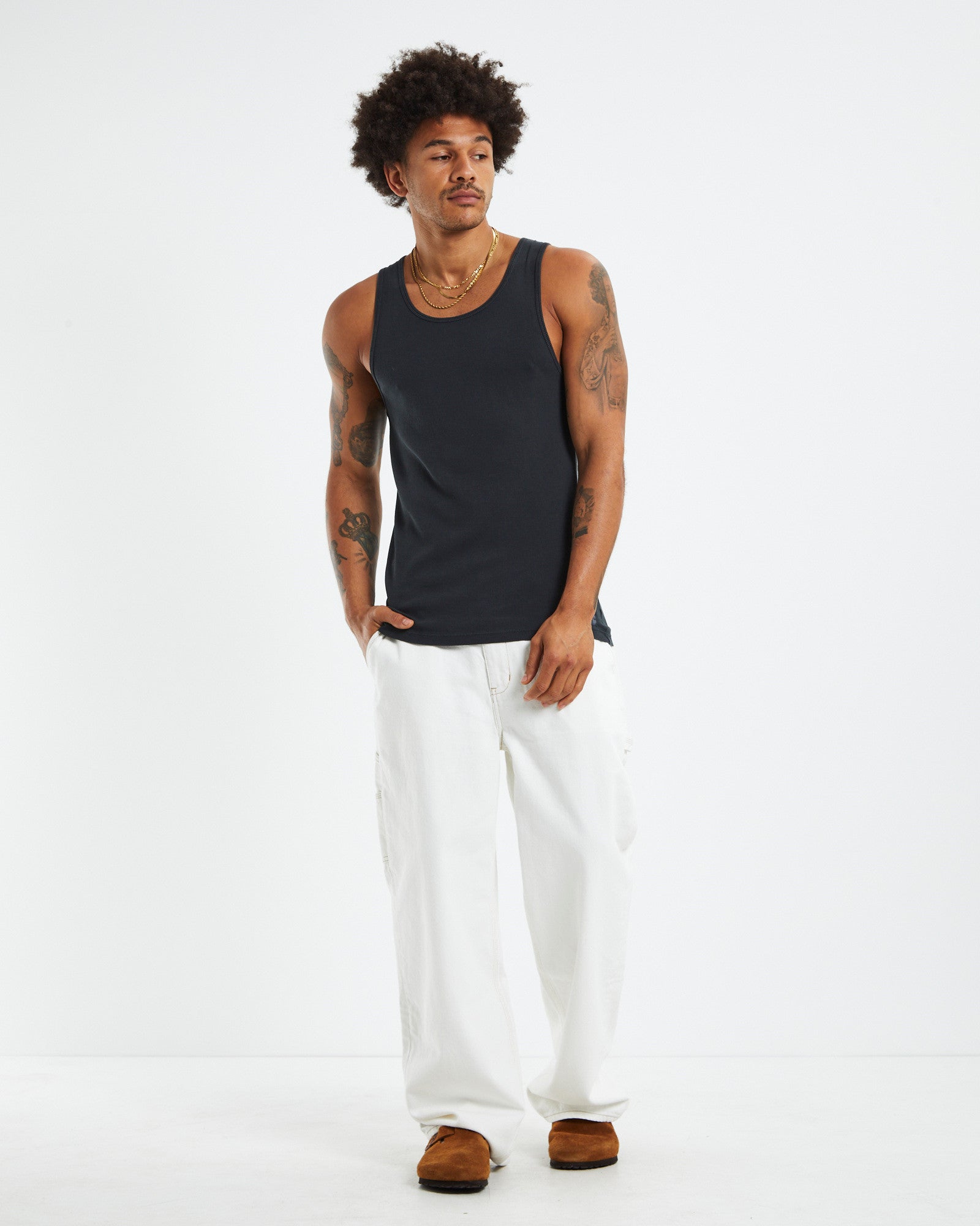 Trade Rib Tank Sulphur Black BLACK