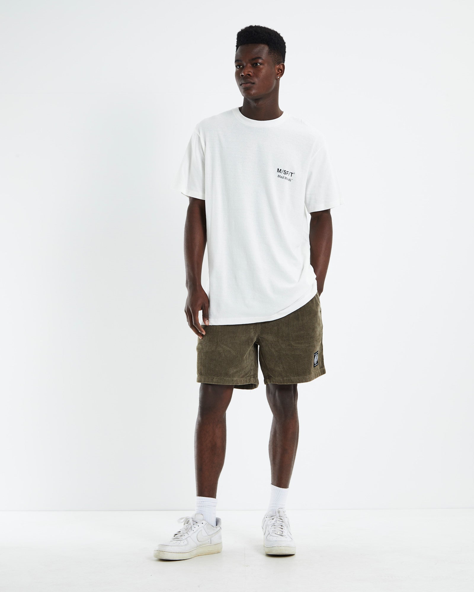 Pigment Cotton Cord Beach Metal Shorts Brown
