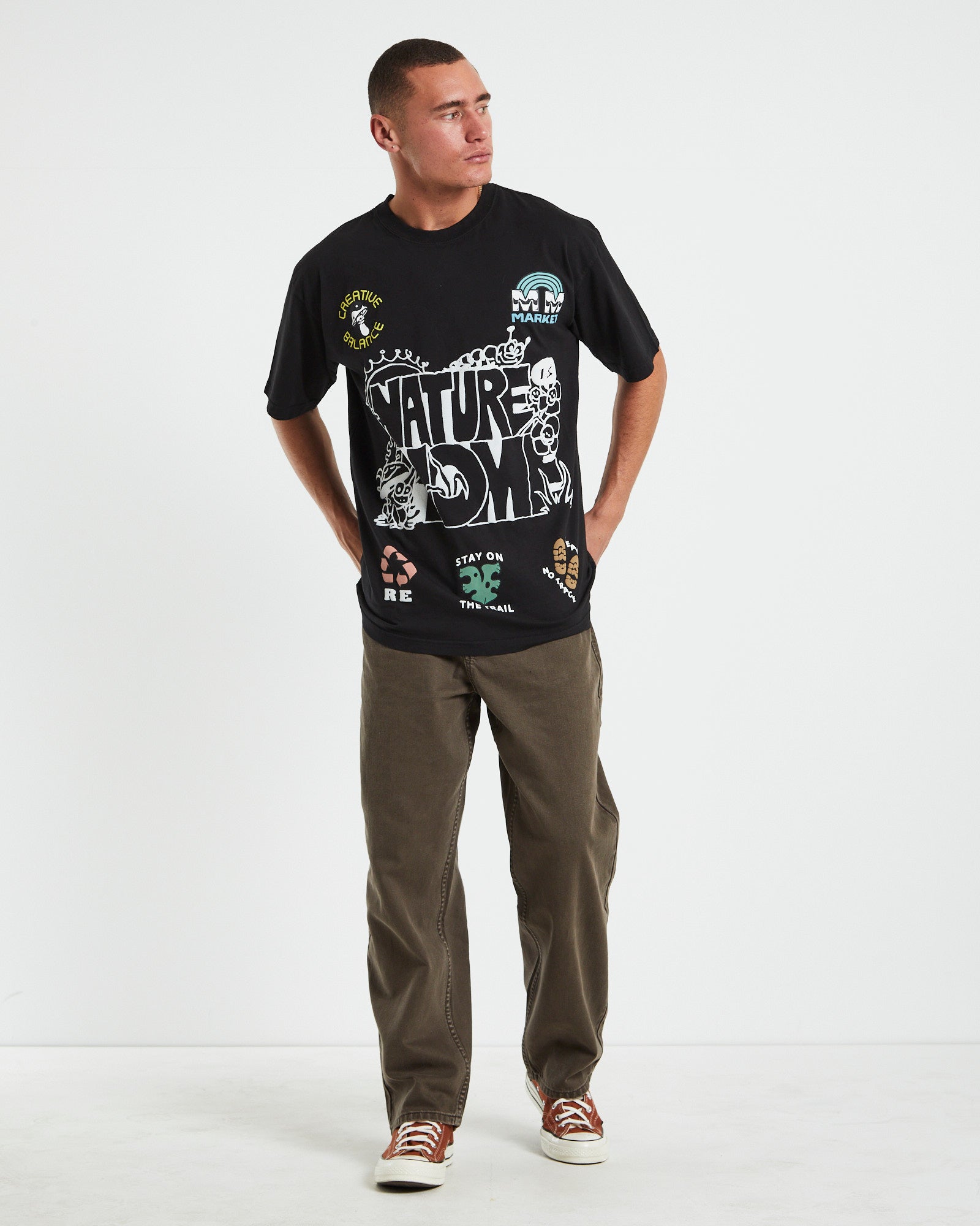 Nature Is Home Short Sleeve T-Shirt in Vintage Black BLACK