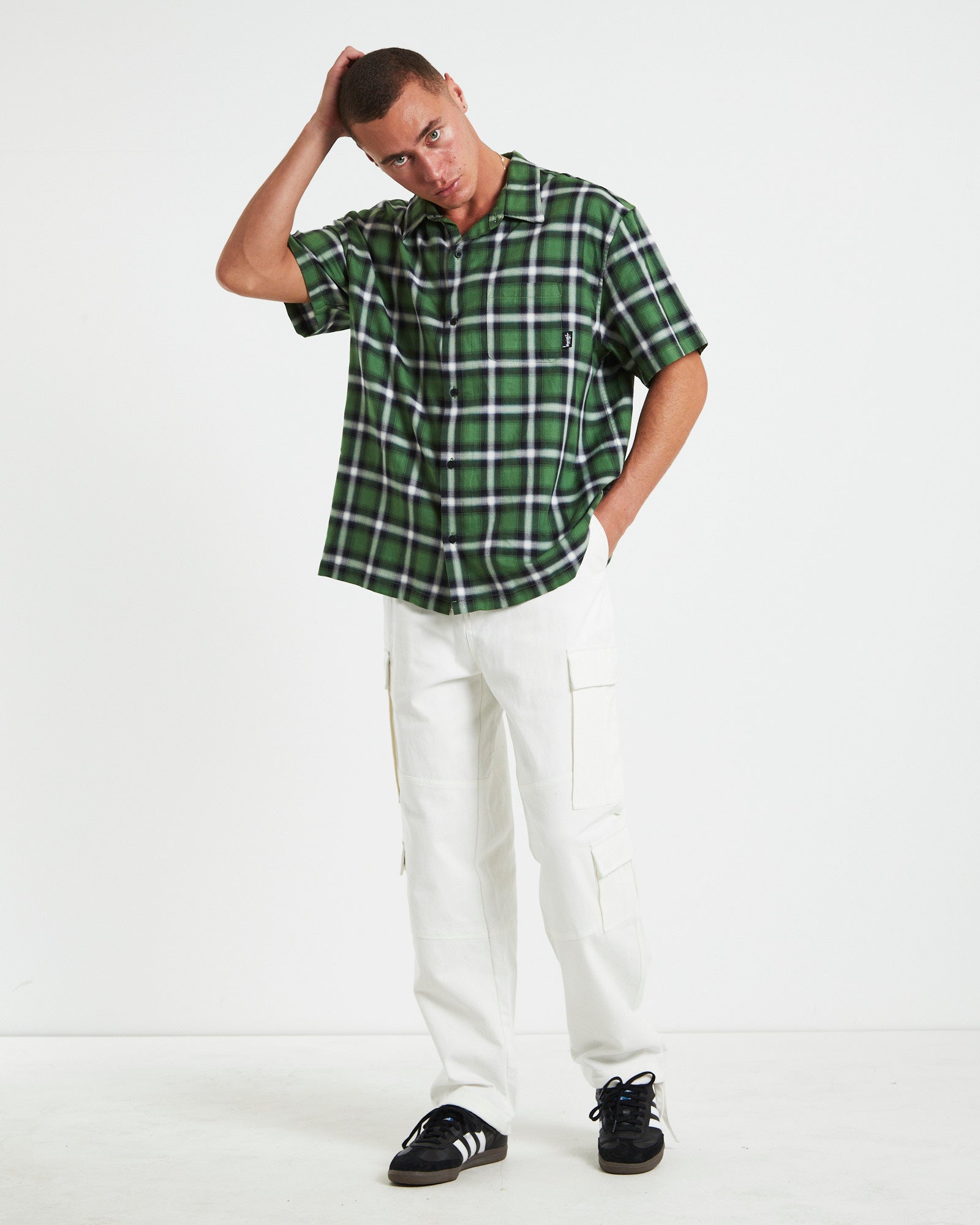 Pocket Check Ss Shirt Green