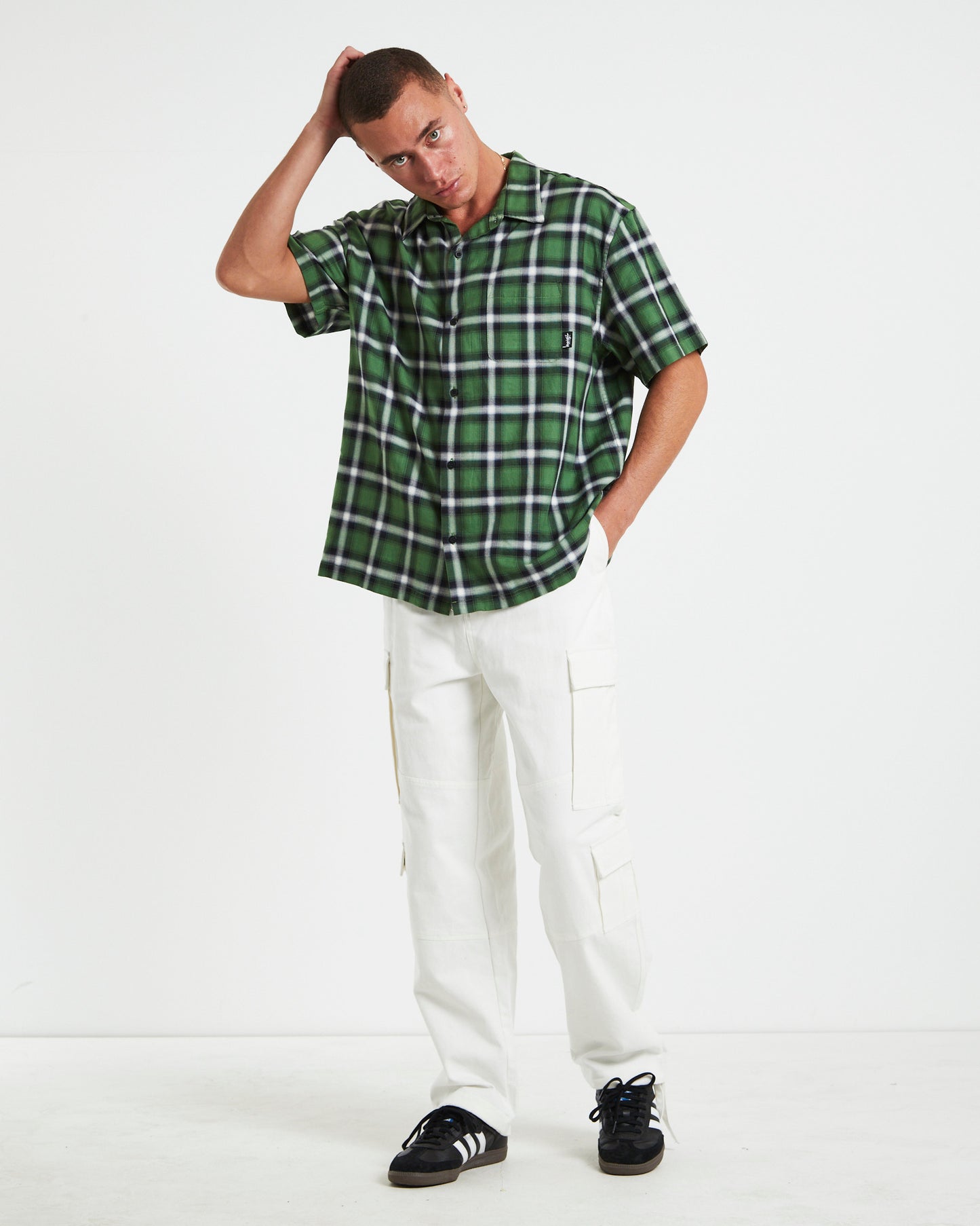 Pocket Check Ss Shirt Green