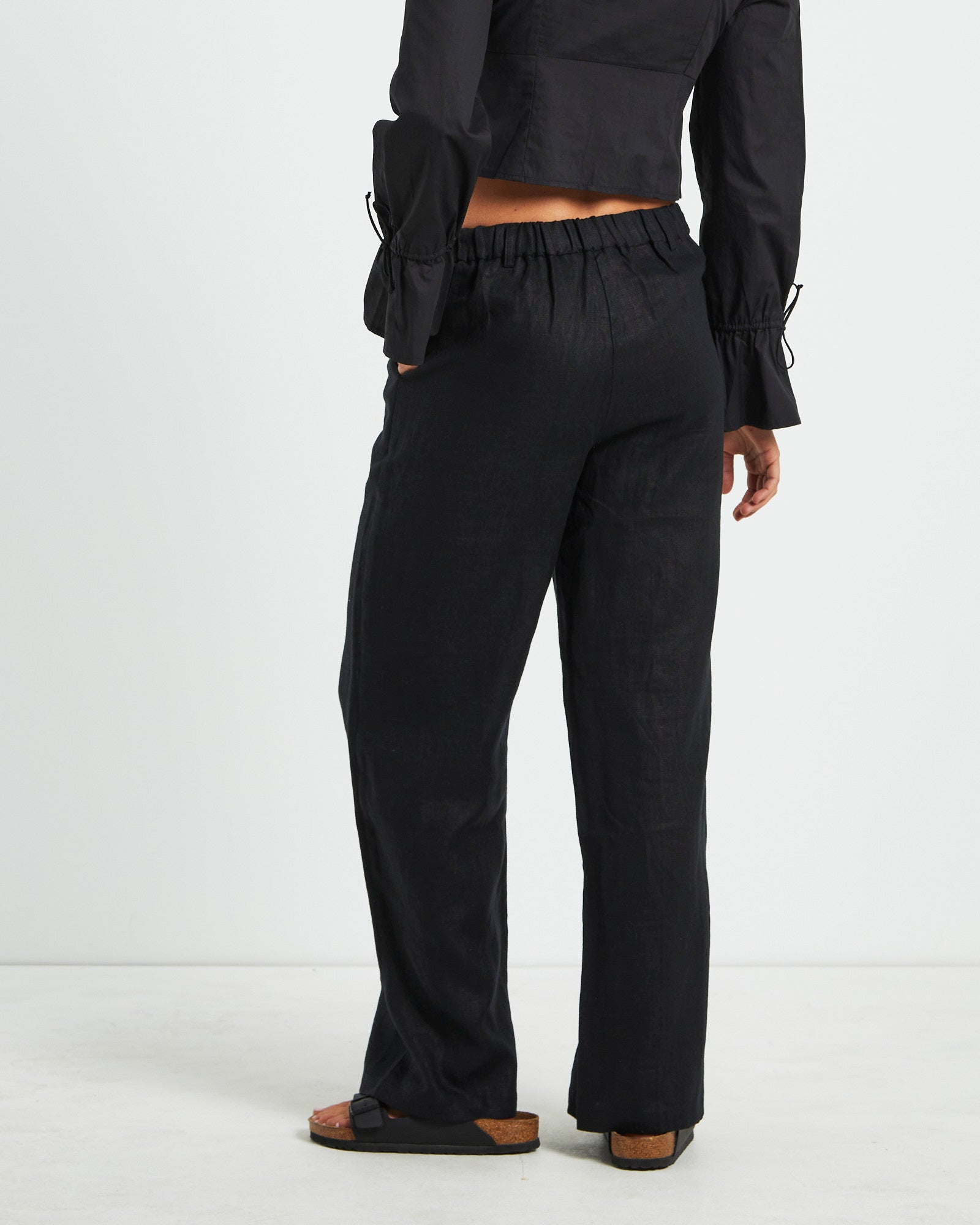 Jemimah Linen Trousers BLACK