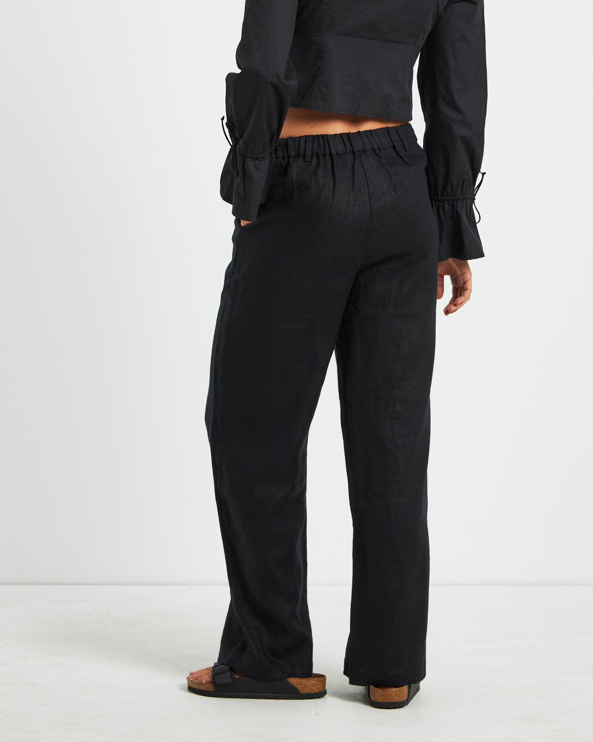 Jemimah Linen Trousers BLACK