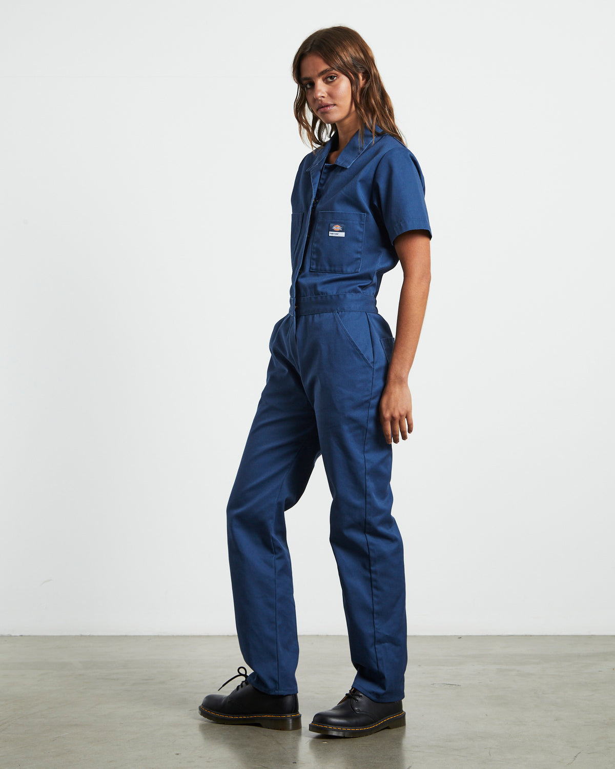 Smithville Short Sleeve Coveralls in Dark Denim BLUE