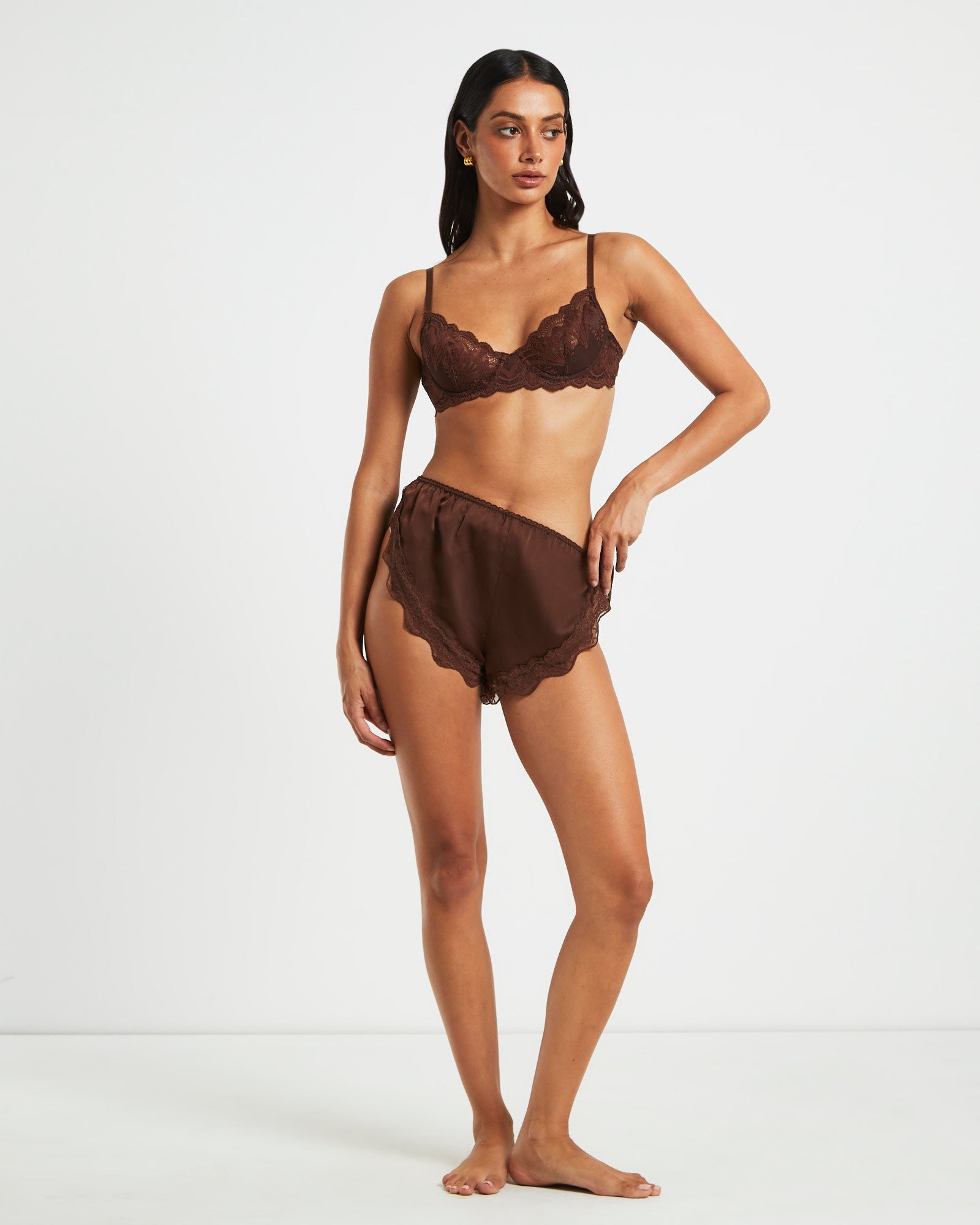 Sapphira Lace Underwire Bra Chocolate BROWN