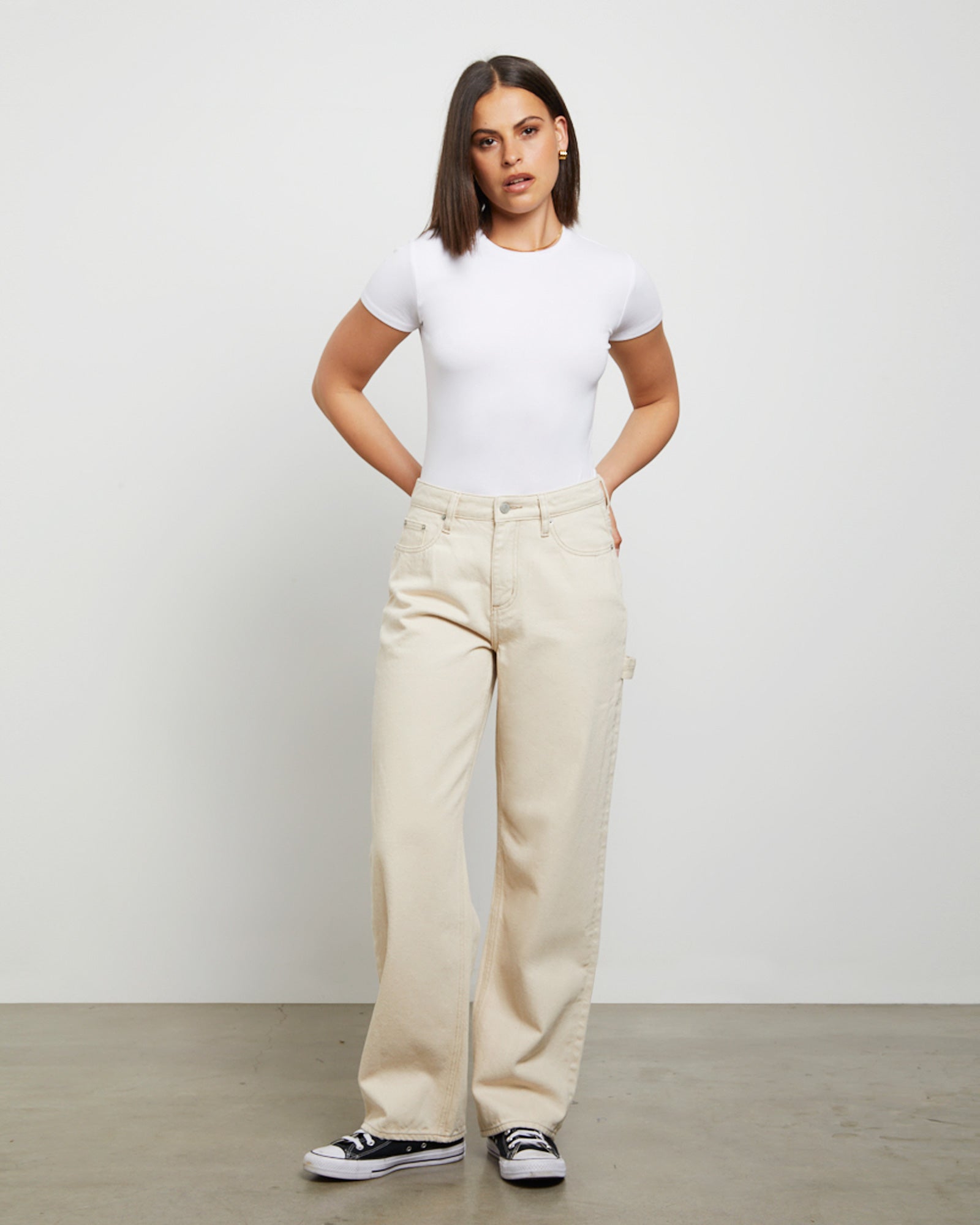 90s Mid Baggy Denim Jeans Organic Ecru DENIM