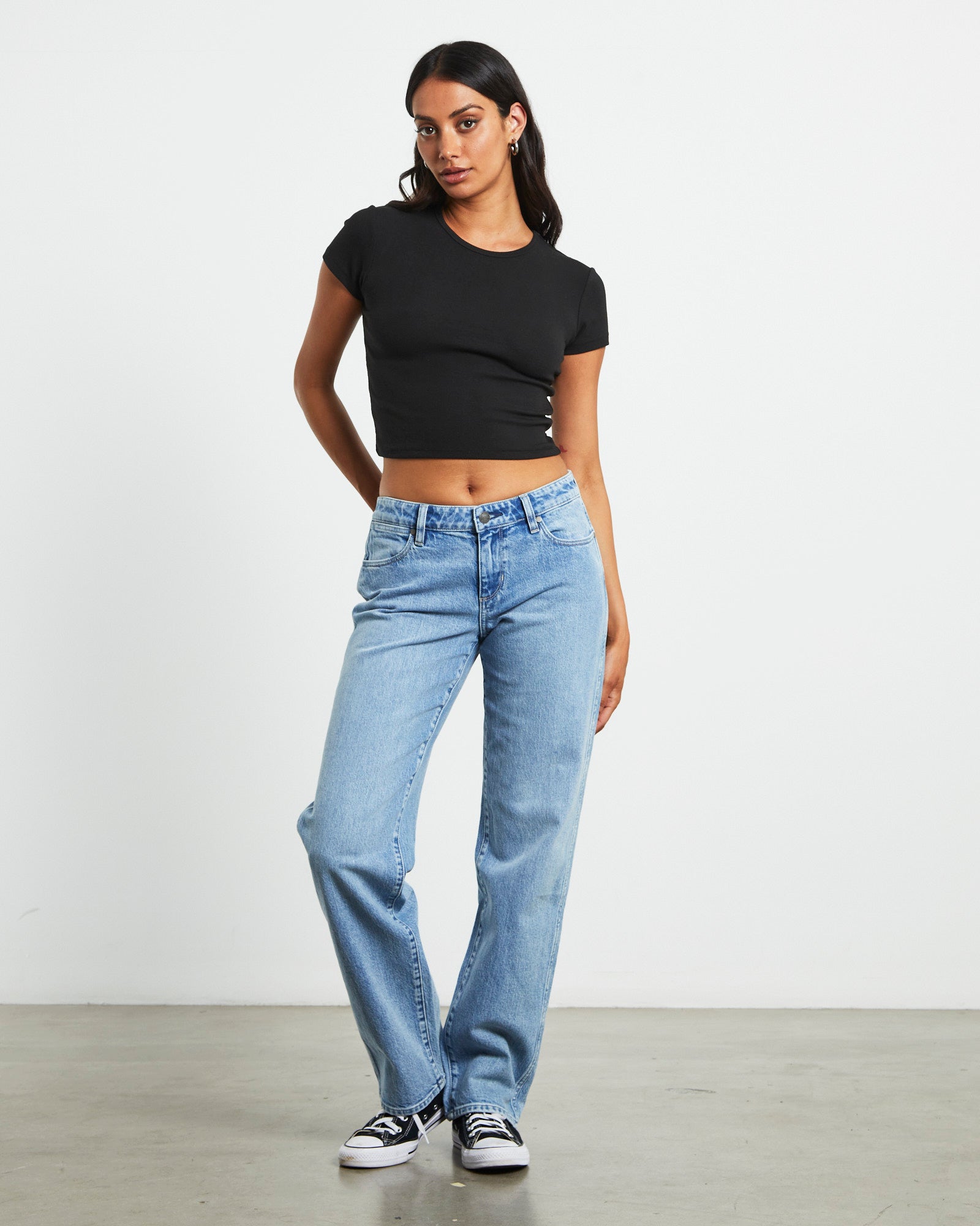 Low Rise Claudia Straight Denim Jeans Cloudy DENIM