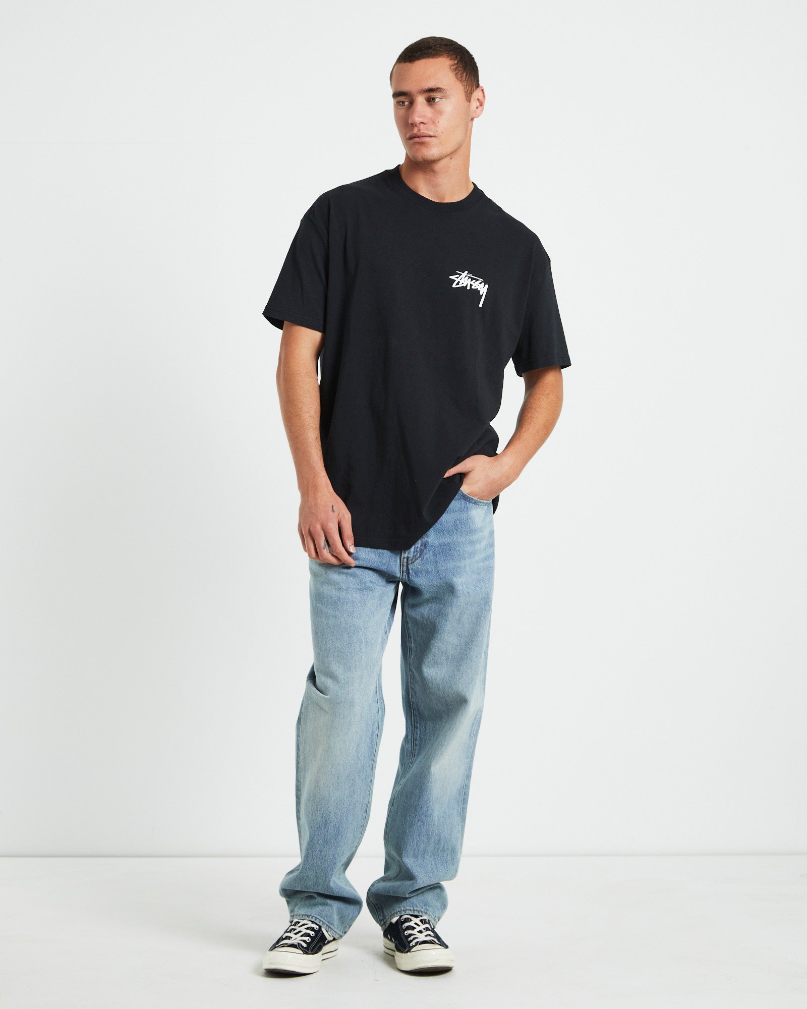 Pair Of Dice Solid Short Sleeve T-Shirt in Black BLACK