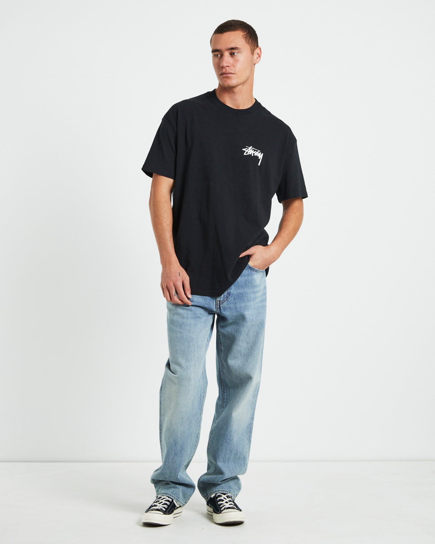 Pair Of Dice Solid Short Sleeve T-Shirt in Black