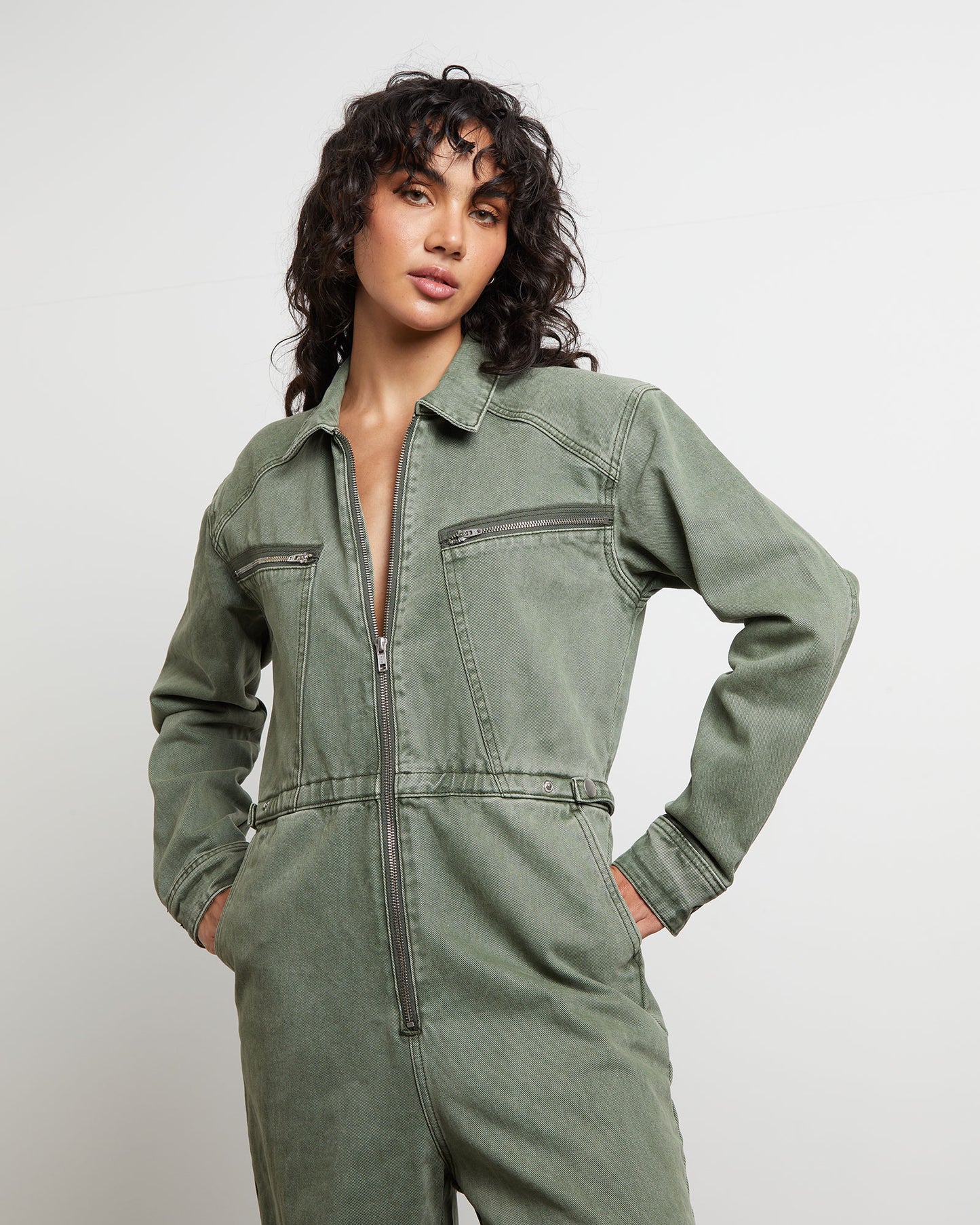 Patti Overalls in Forest Green