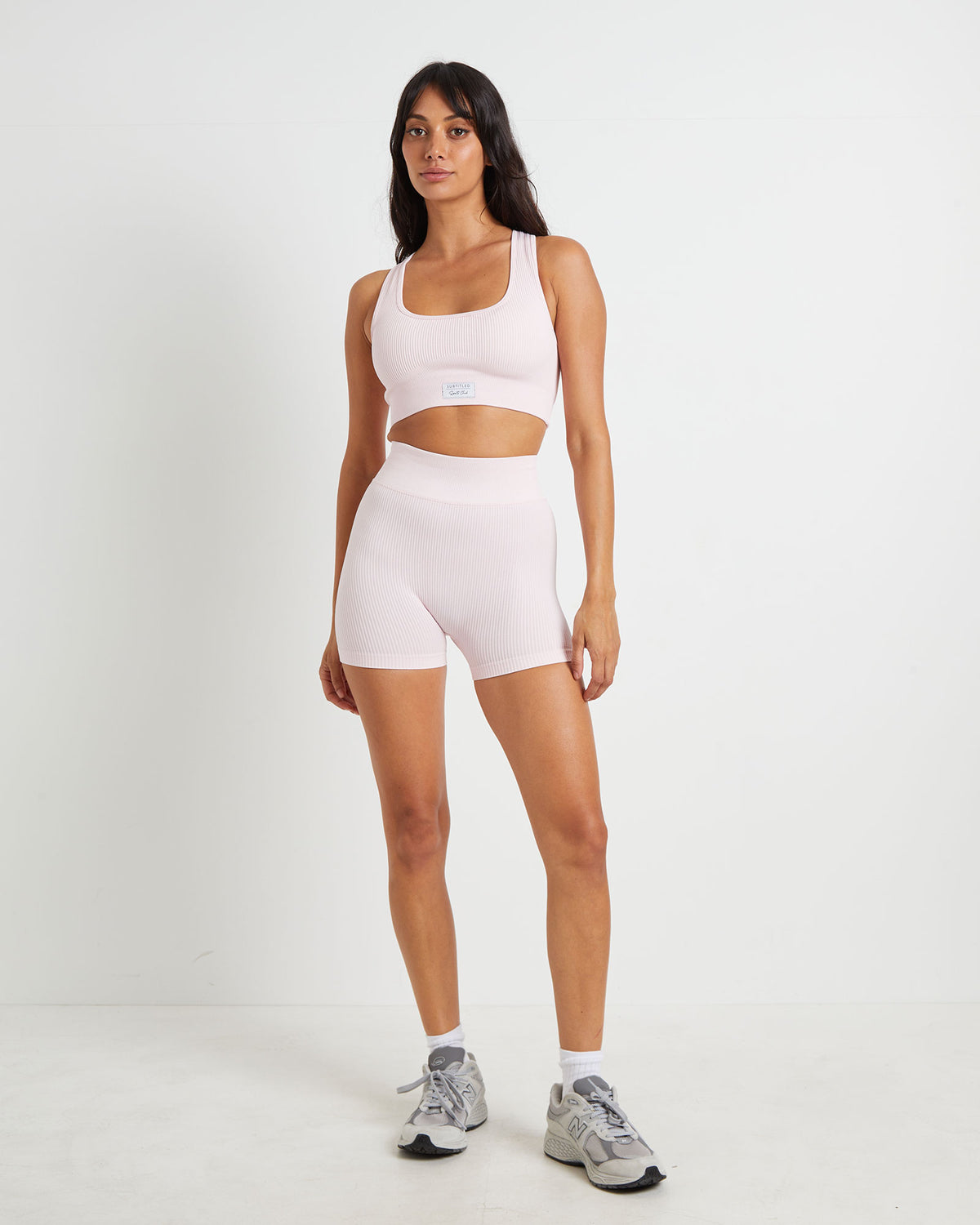 Sports Cross Back Crop Top in Ballet Pink PINK