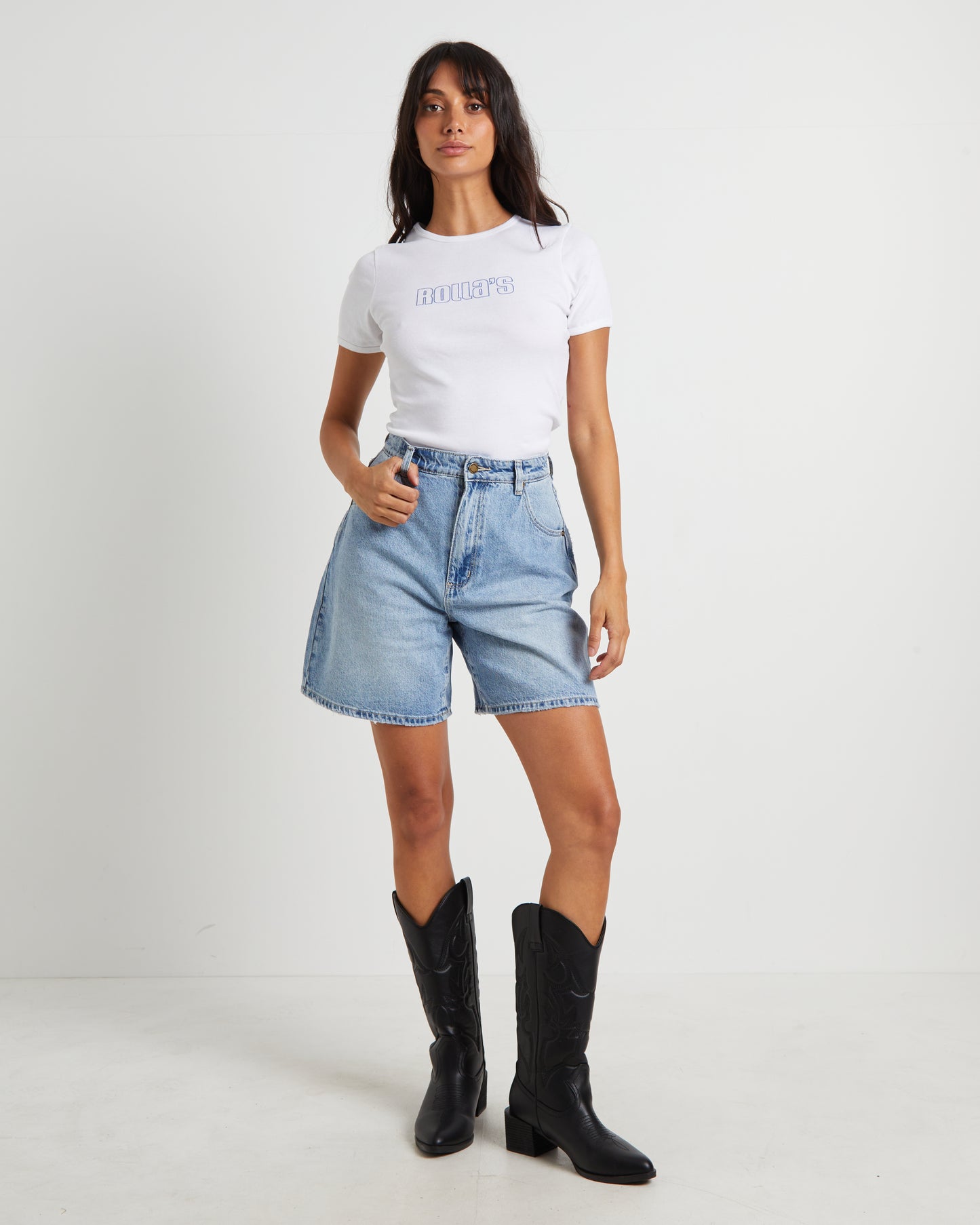 Super Mirage Denim Shorts in Lyocell Leah Blue