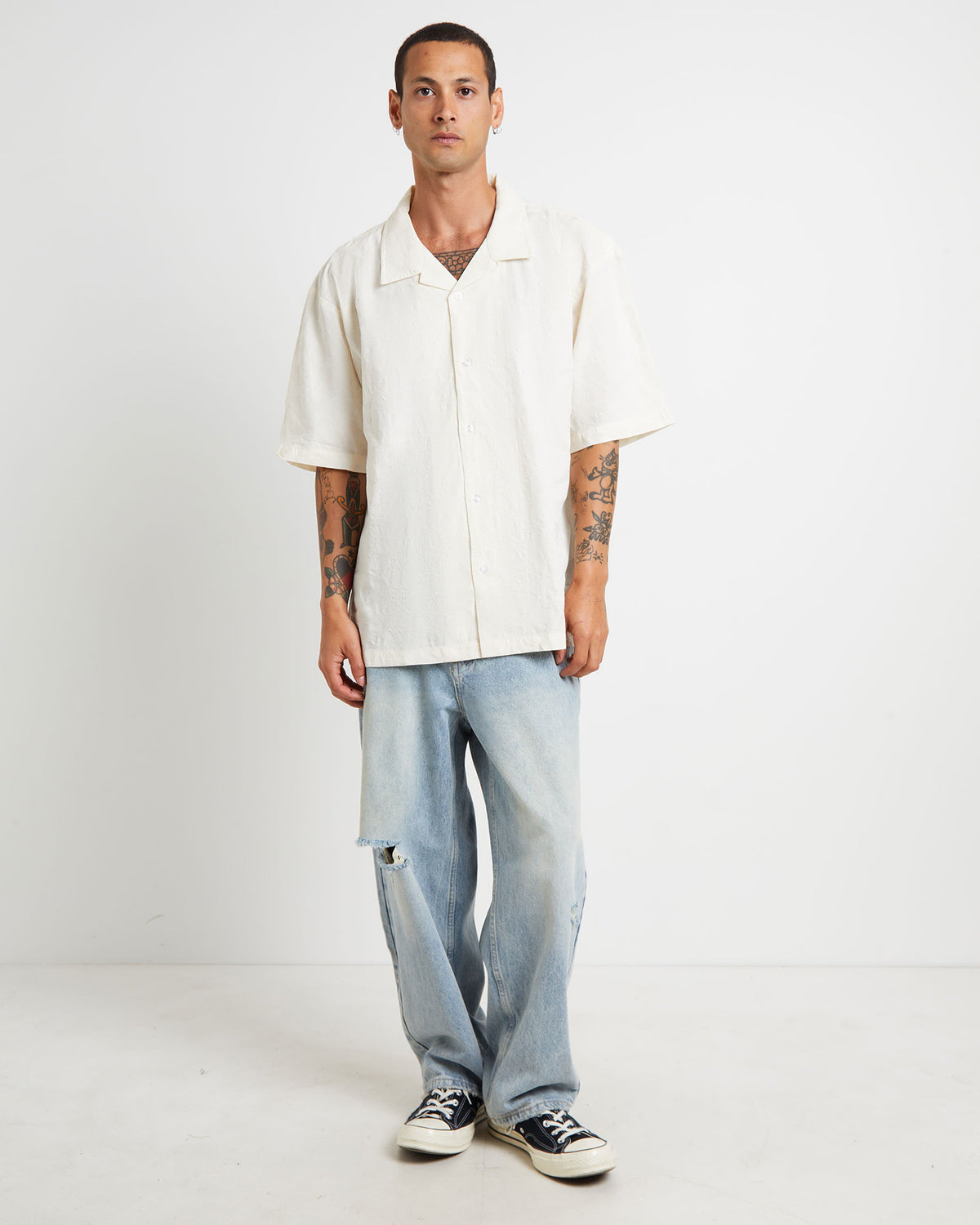 CA Tension Short Sleeve Shirt in Bone BONE