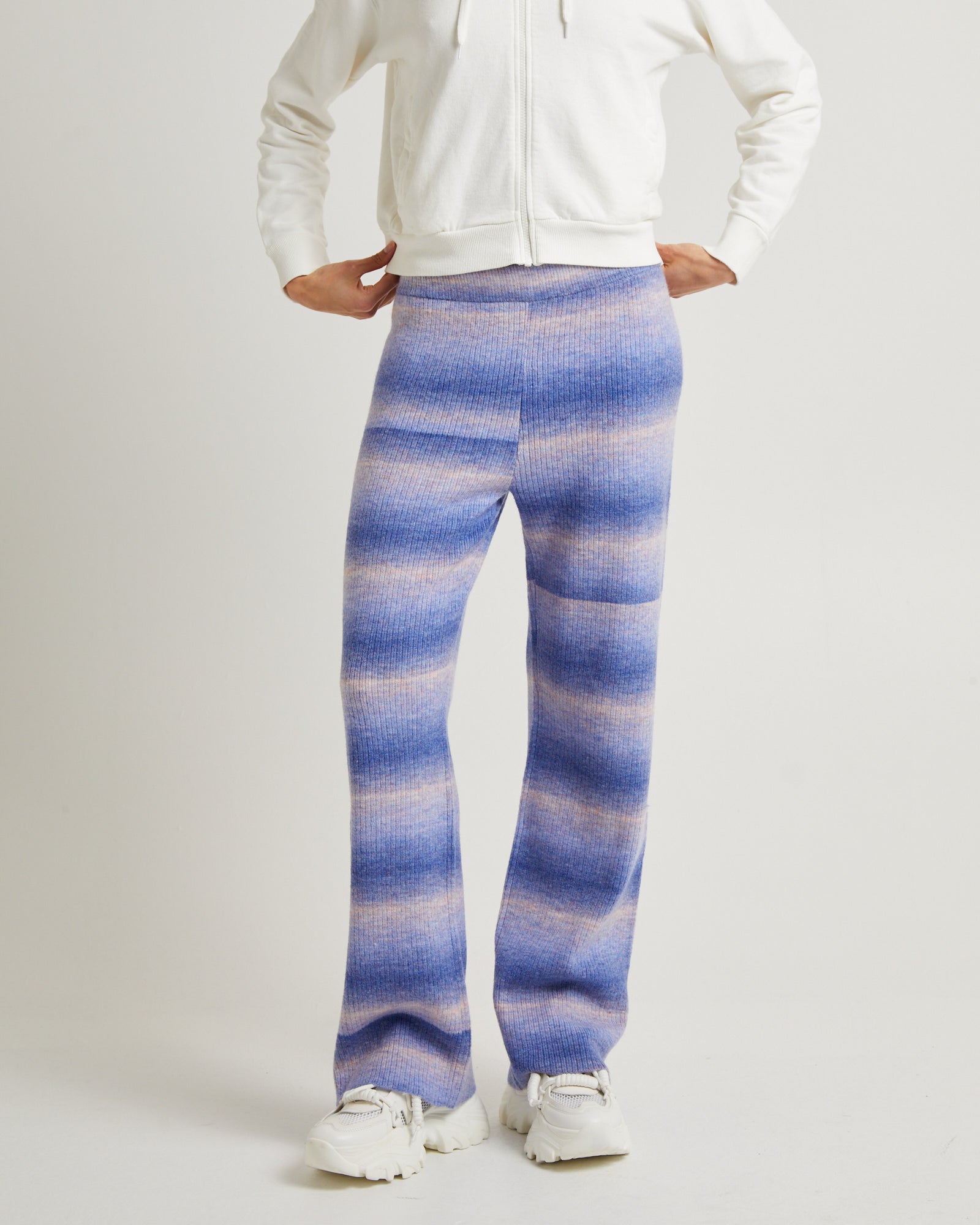 Pnoom Wide Leg Knit Pants Powder Blue WASHED VIOLET