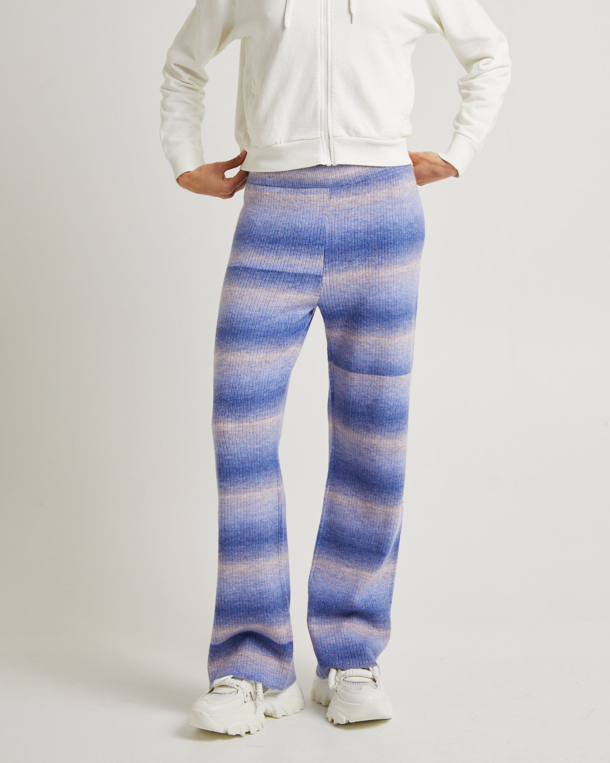 Pnoom Wide Leg Knit Pants Powder Blue WASHED VIOLET