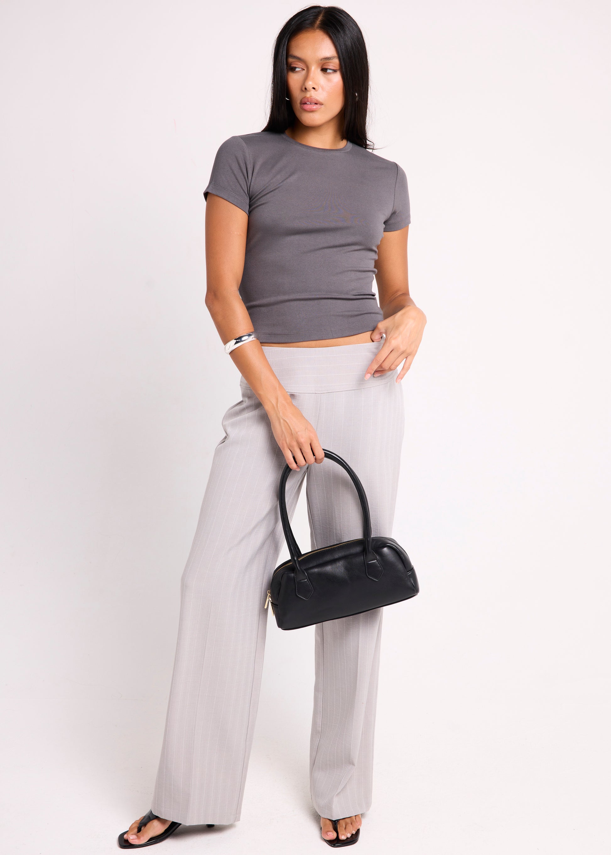 Slinky Fitted T-Shirt CHARCOAL