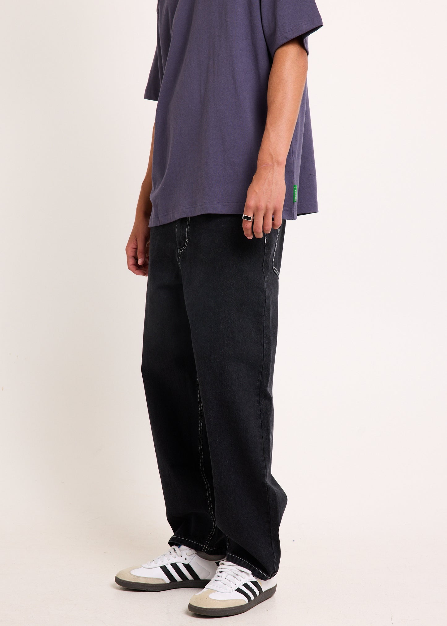 Wide Boy Denim Jeans SILVER BLACK
