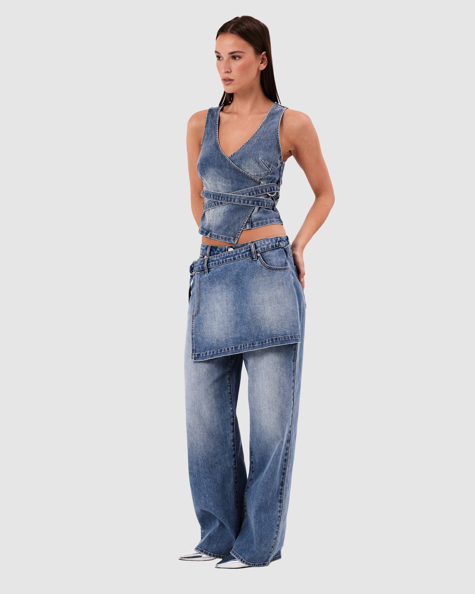 95 Mid Baggy Skirt Denim Jeans Dalia DALIA