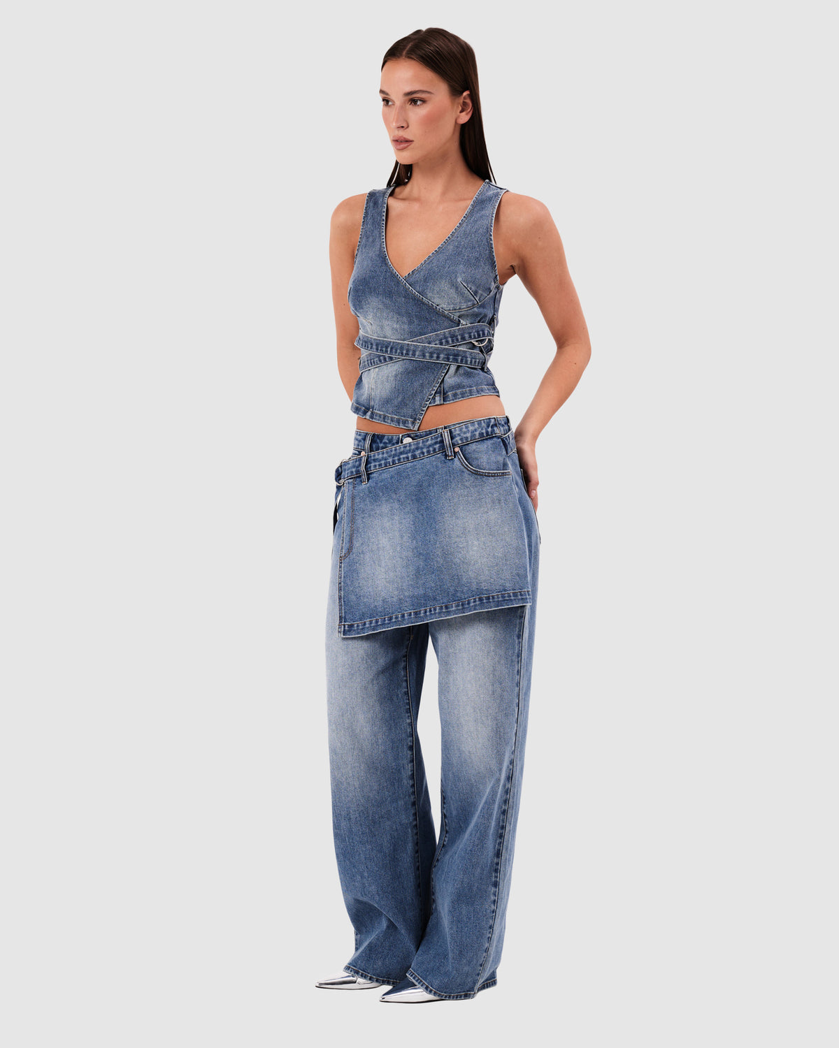 95 Mid Baggy Skirt Denim Jeans Dalia DALIA