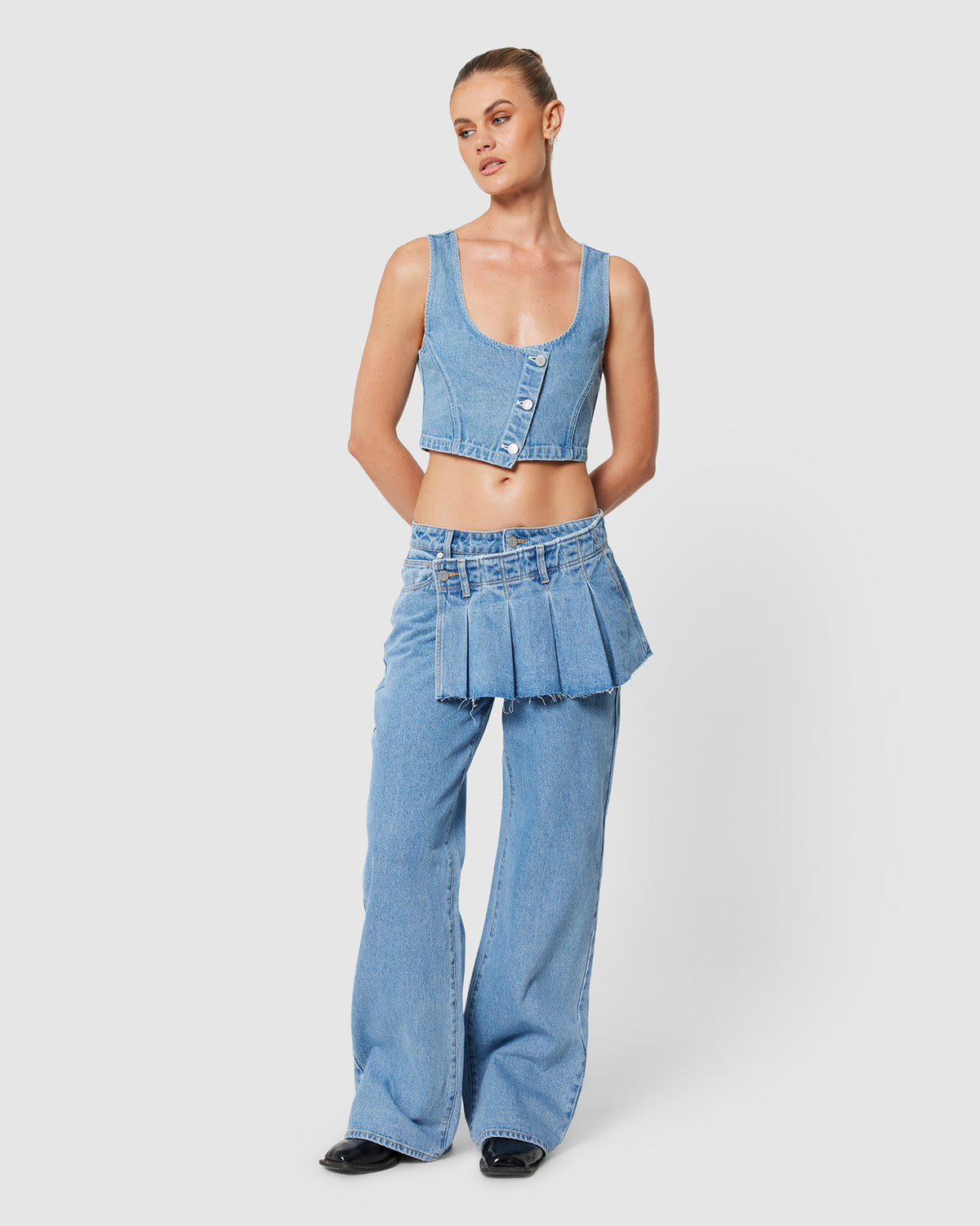 95 Mid Baggy Denim Jeans Skean MID BLUE