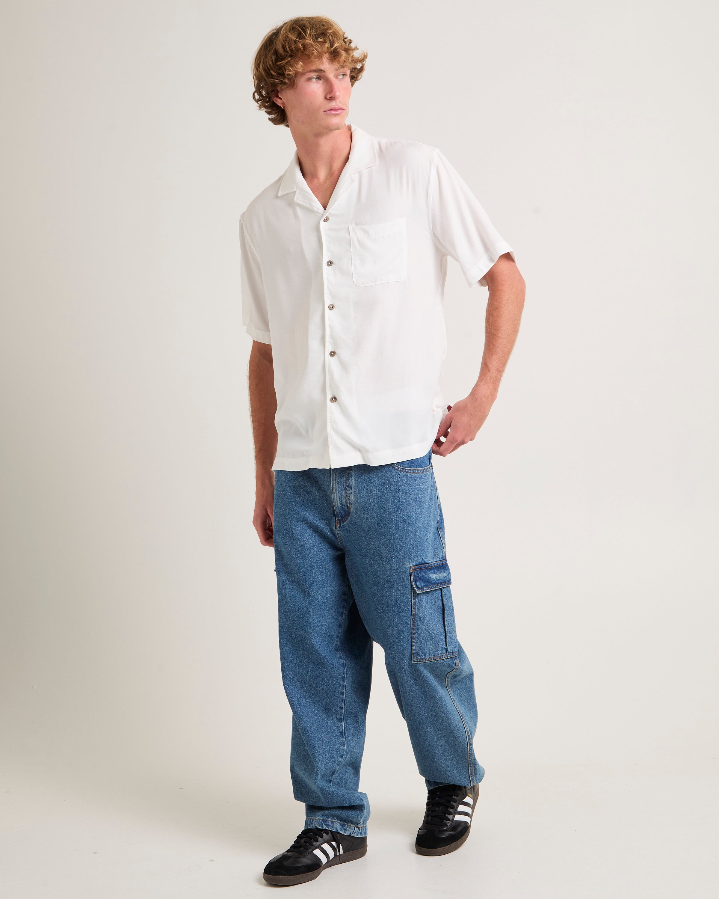 Dion Short Sleeve Resort Shirt WHITE