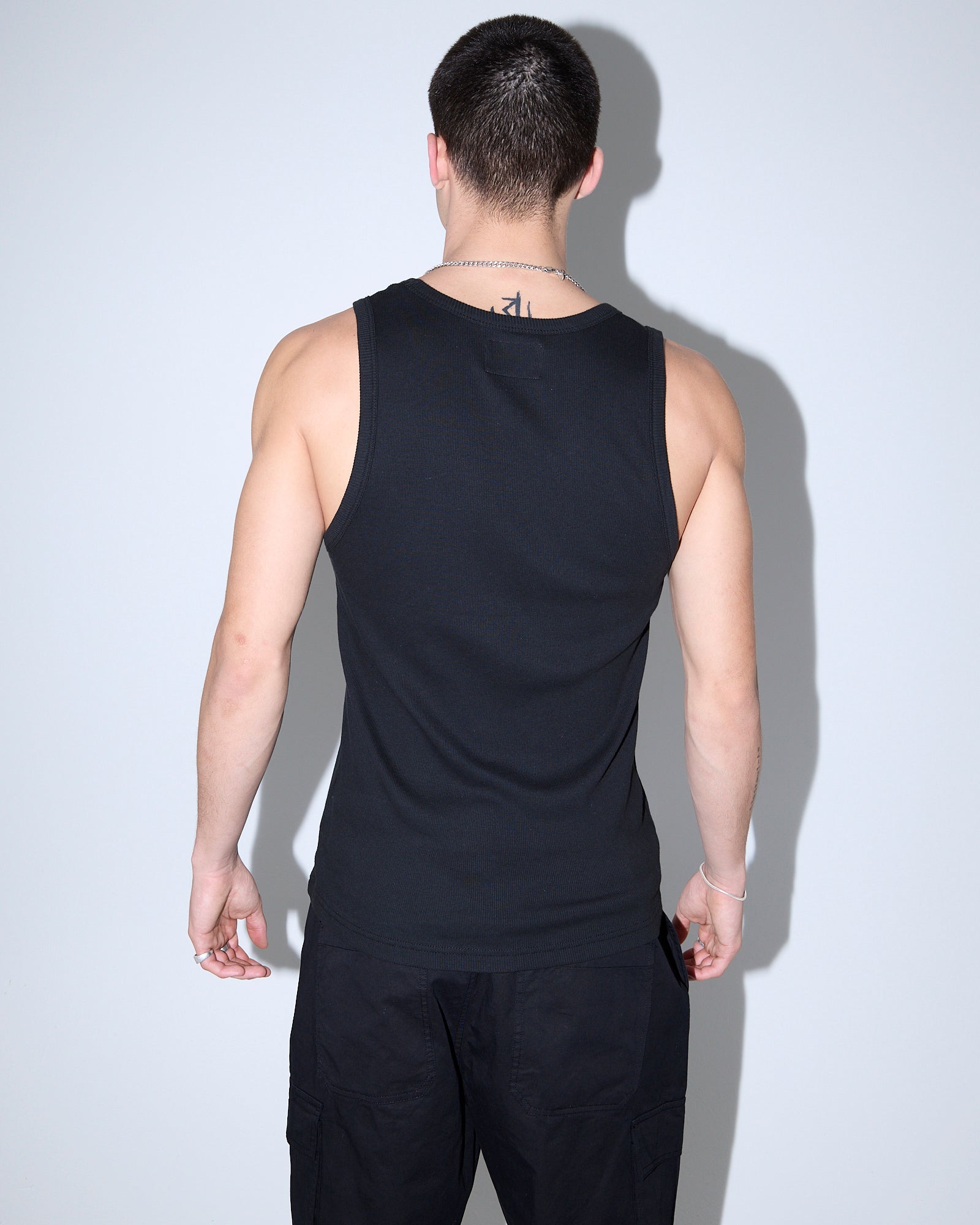 Ribbed Singlet BLACK