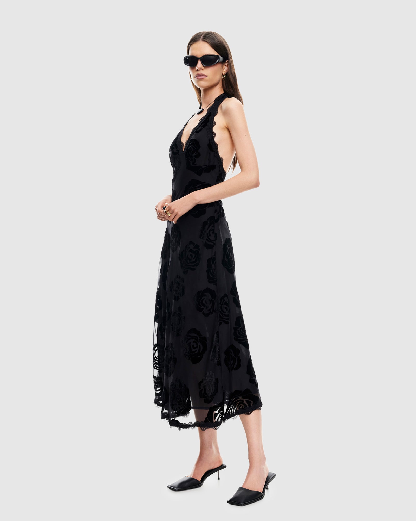 Stars Align Midi Dress BURNT NOIR ROSE