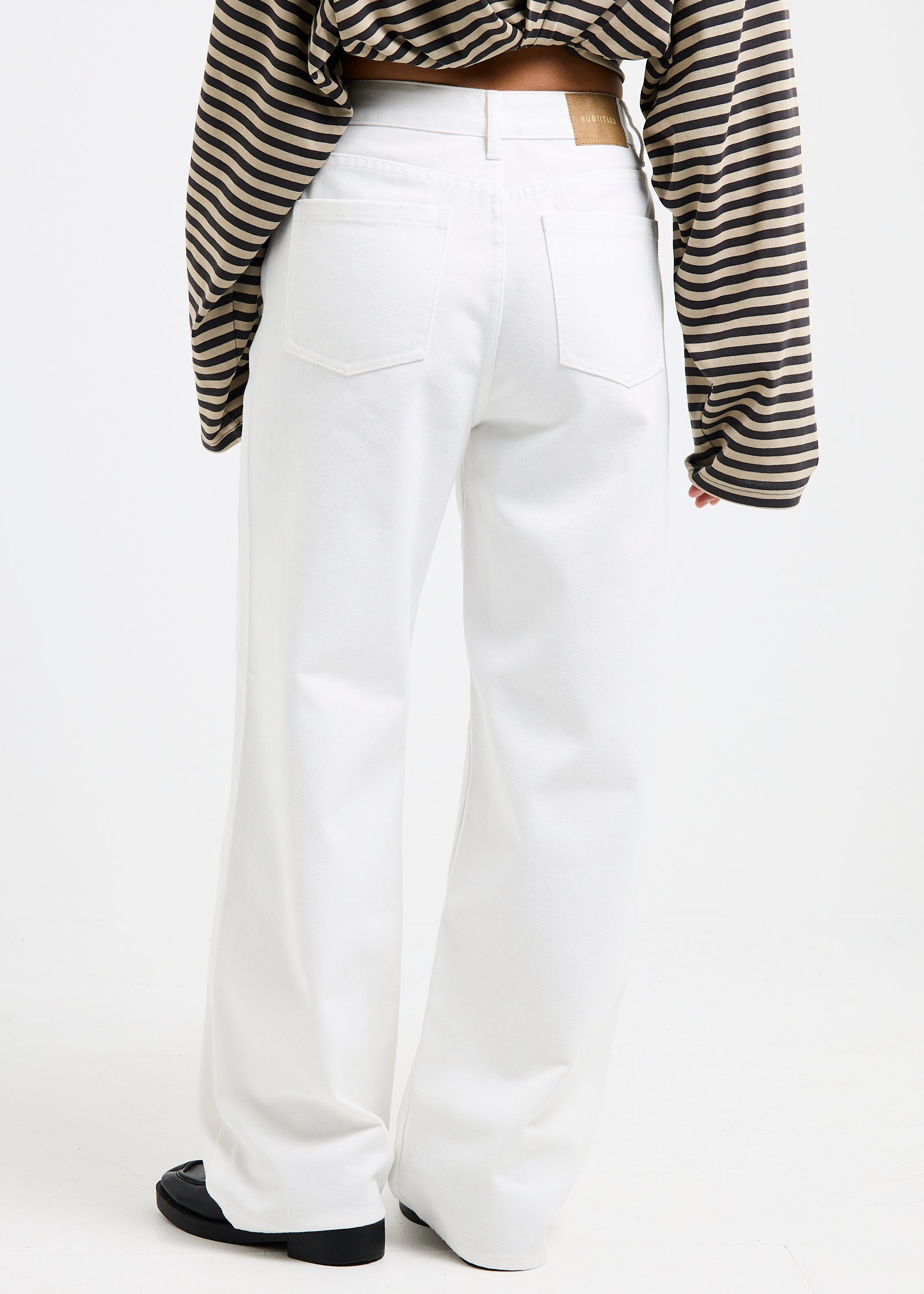 Alexa Mid Rise Relaxed Denim Jeans WHITE