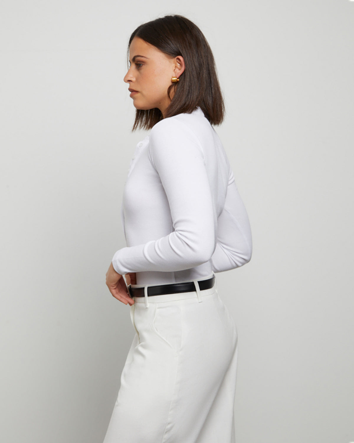 Button Front Bodysuit WHITE