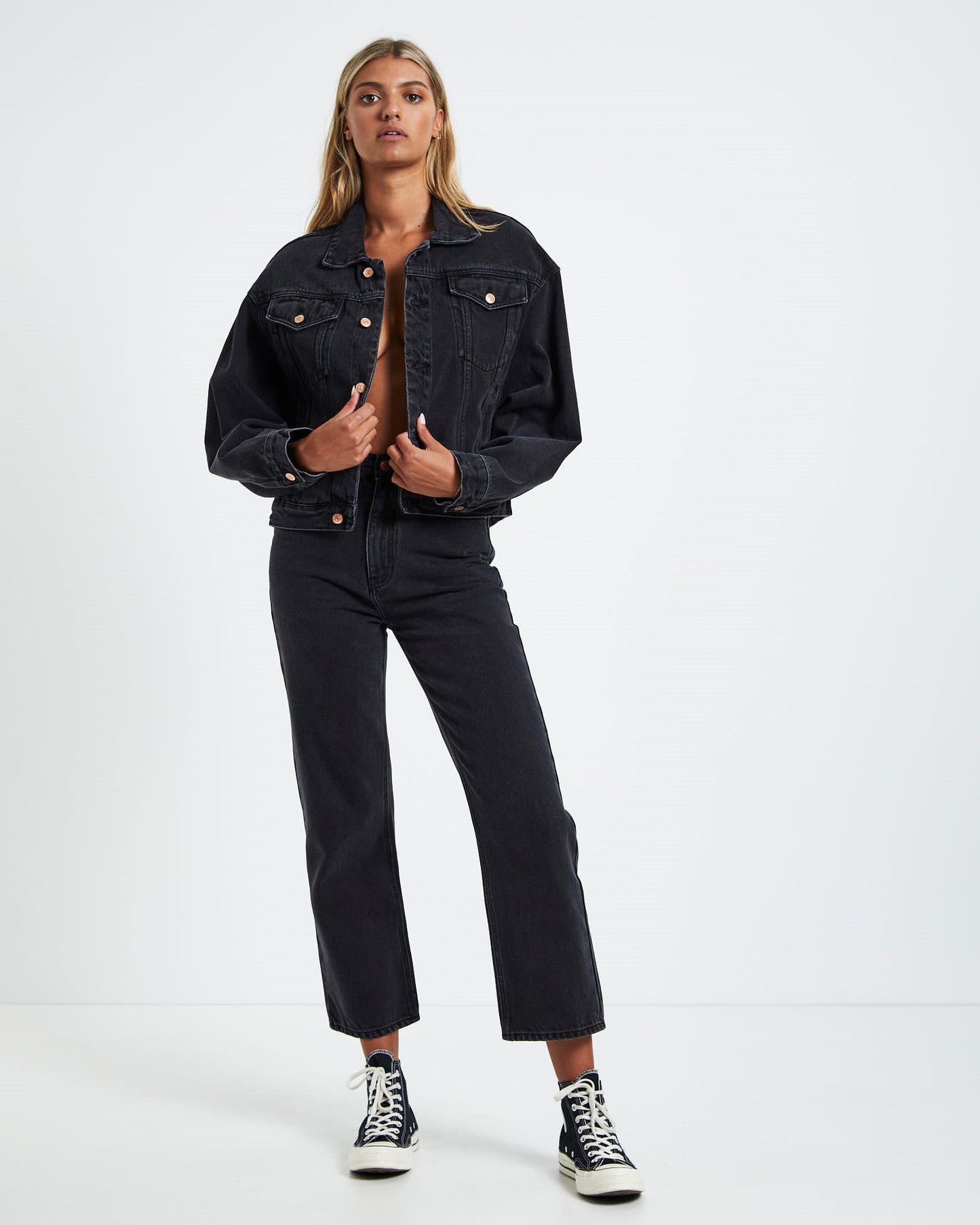 Kenny Baggy Denim Jacket After Dark Black