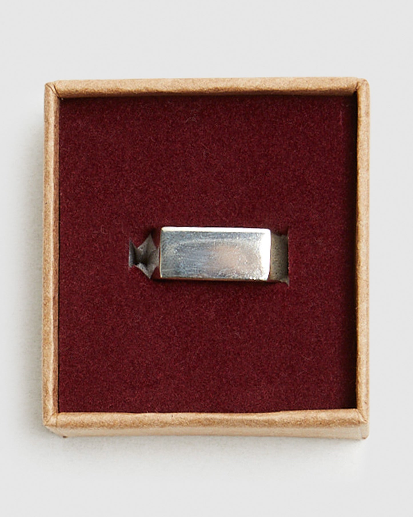 Wide Rectangle Signet Ring Silver
