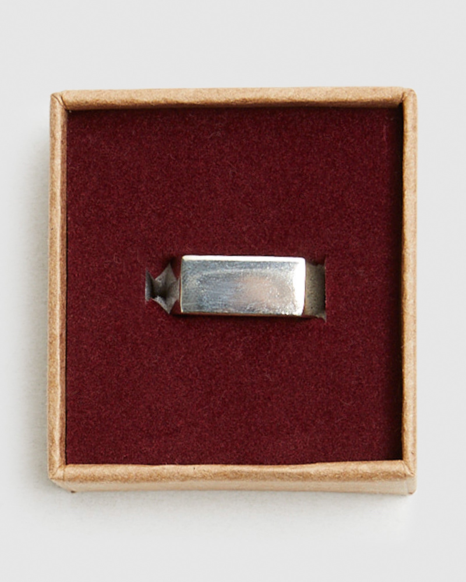 Wide Rectangle Signet Ring Silver SILVER