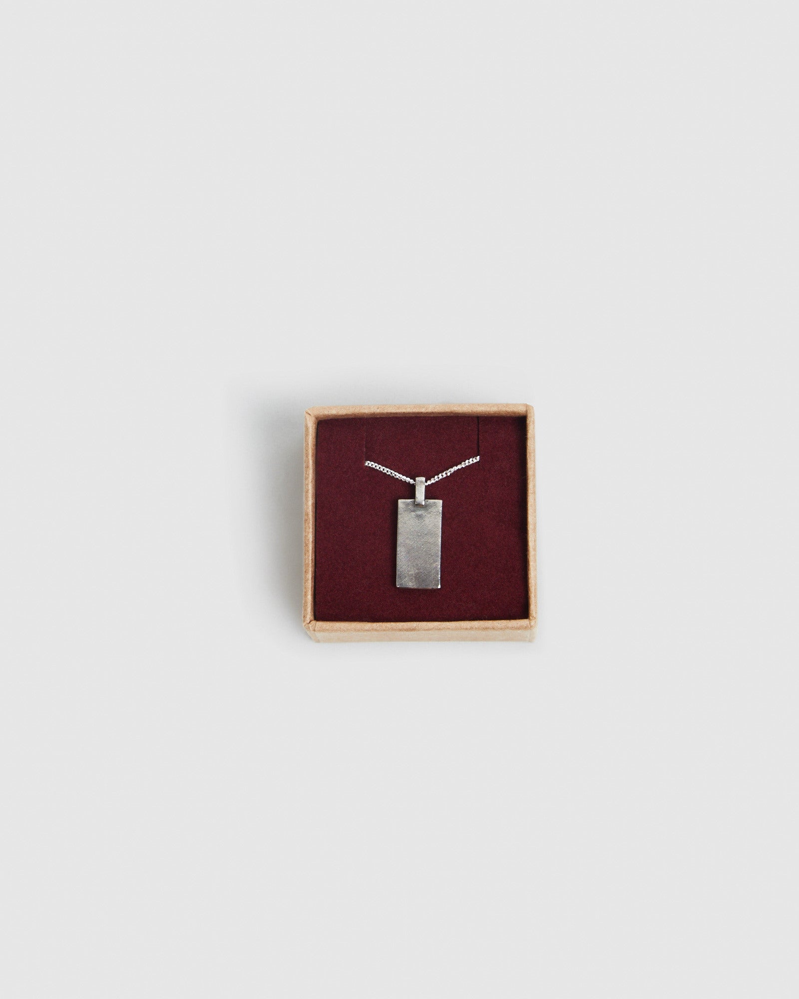 Plain Rectangle Pendant Necklace Silver SILVER