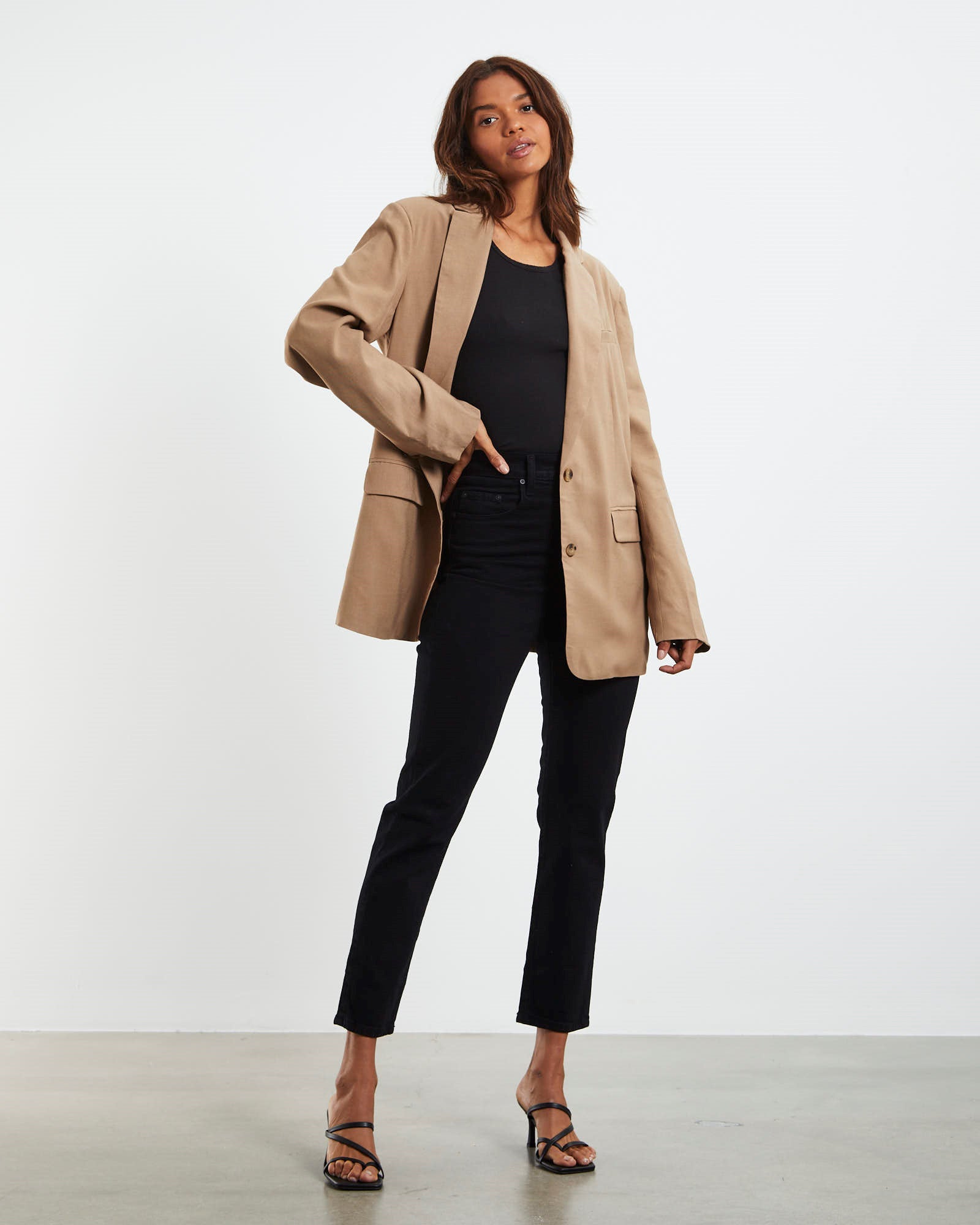 Frankie Mom Ankle Jeans Pitch Black BLACK