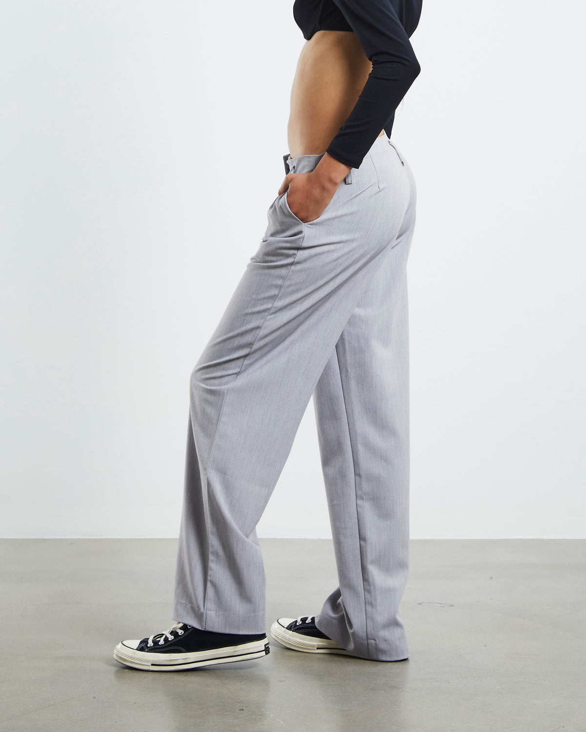 Cartia Low Rise Volume Pants Grey GREY