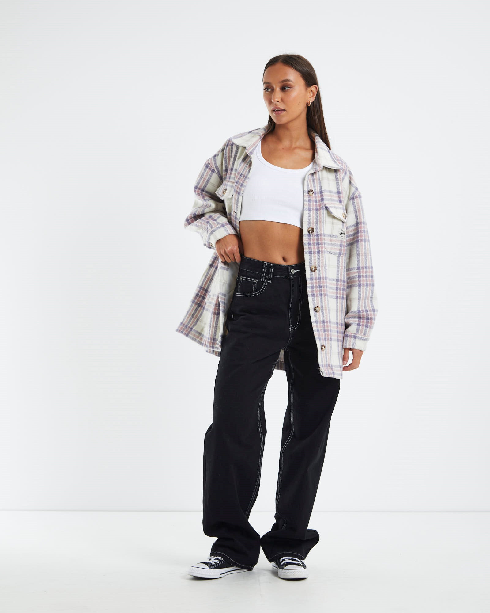 Harley Jacket Off White Check OFF WHITE