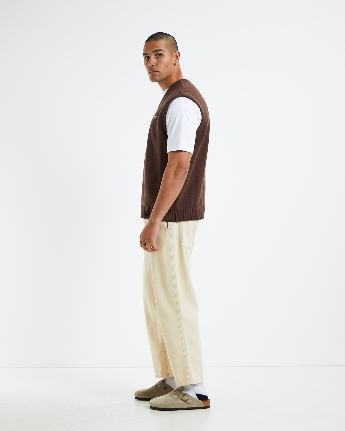 Knit Vest Umber Brown BROWN