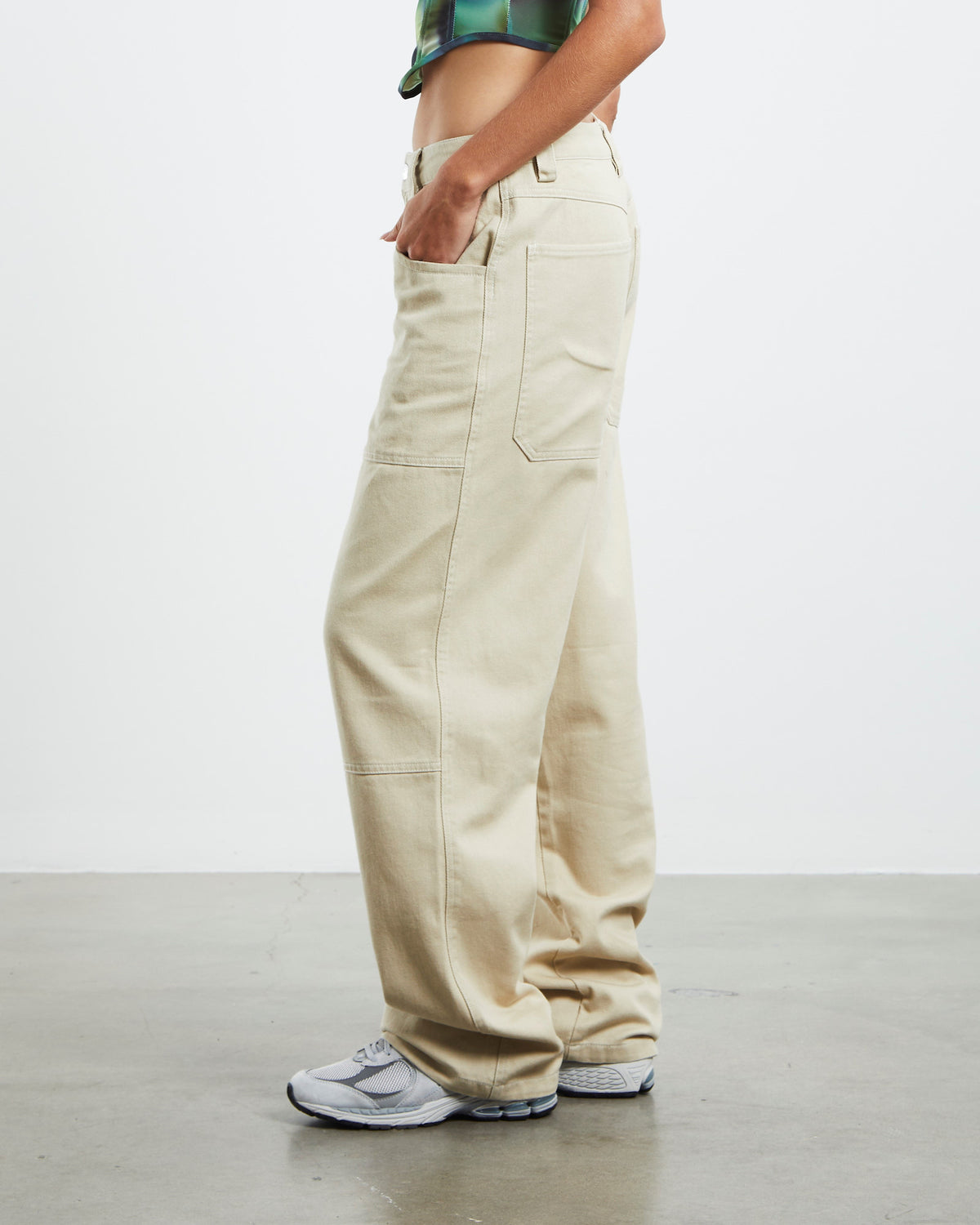 Ash Panelled Carpenter Pants Beige BEIGE