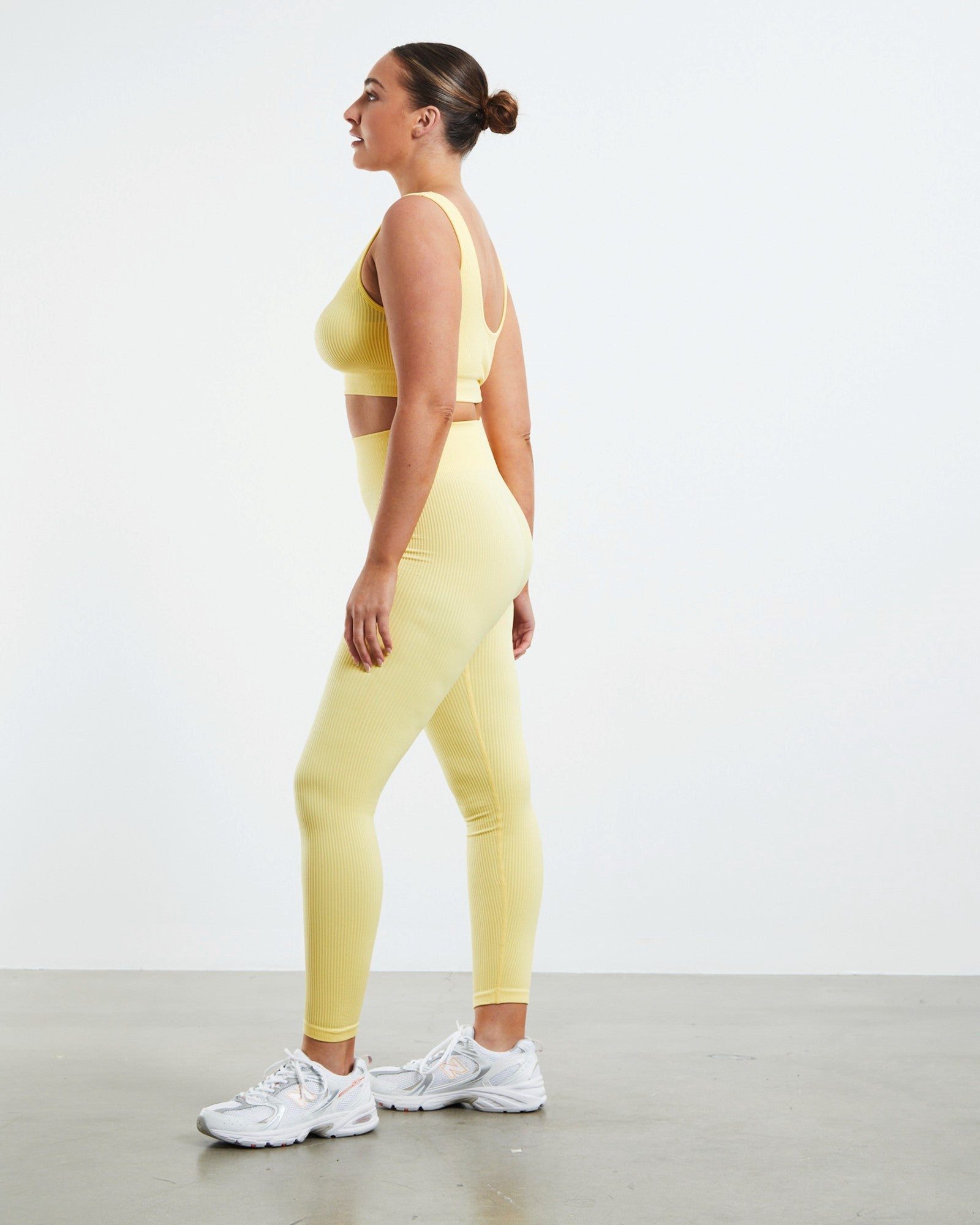 Scoop Neck Sports Crop Lemon Yellow LEMON