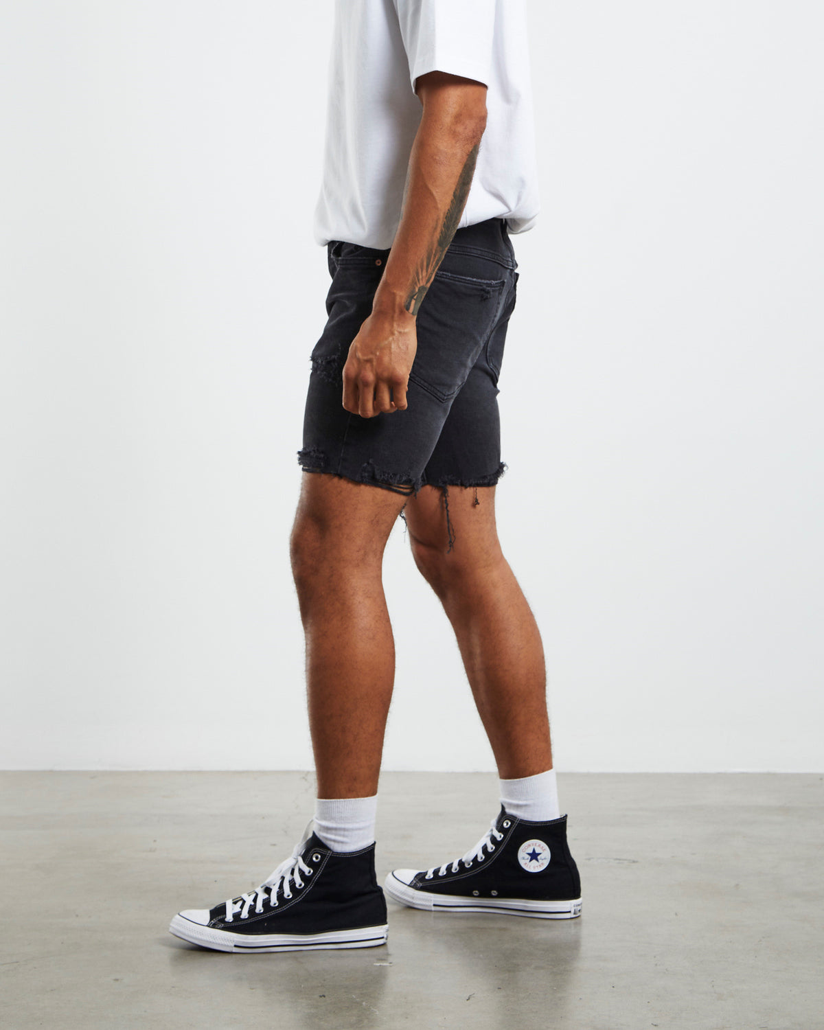 Ray Denim Shorts Washed Space Black BLACK